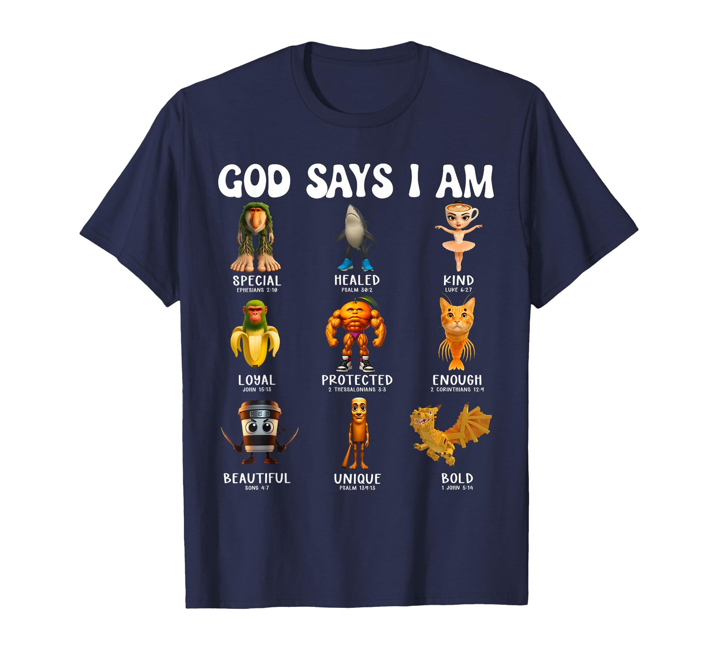 God Says I Am Quirky Italian Brainrot Scripture Design T-Shirt