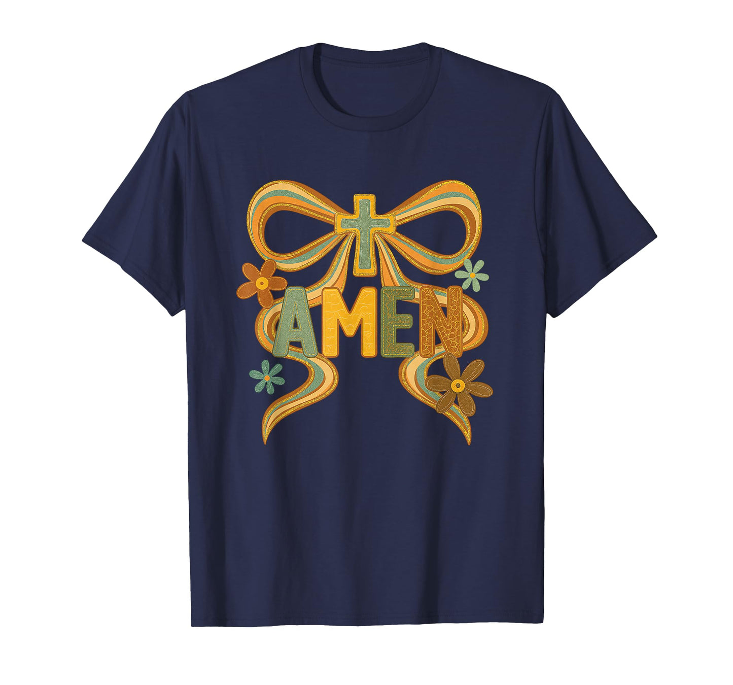 Vintage Floral Amen, Coquette Boho Amen, Floral Bible Verses T-Shirt