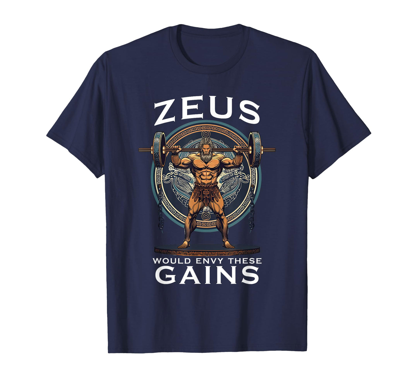 Funny Bodybuilding Muscle Gain Humor Greek God Zeus T-Shirt