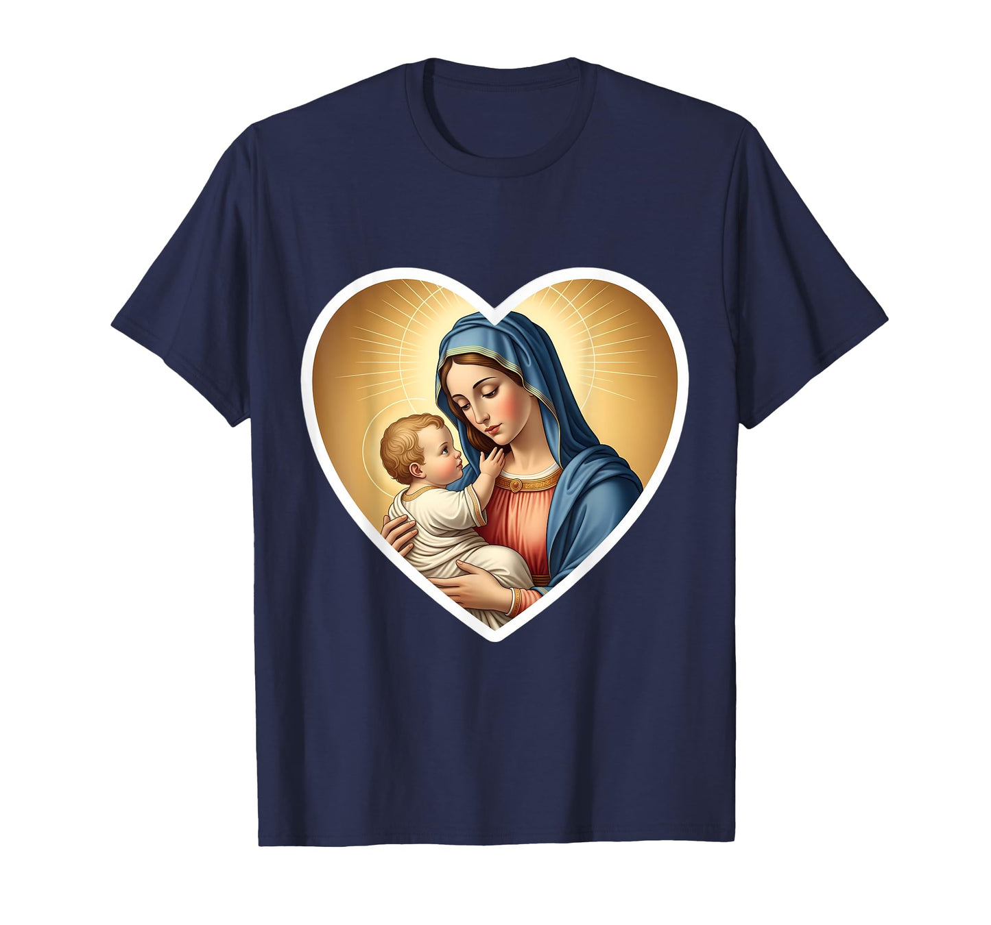 Saint Mary with Baby Jesus Christ Santa Maria Panagia Icon T-Shirt