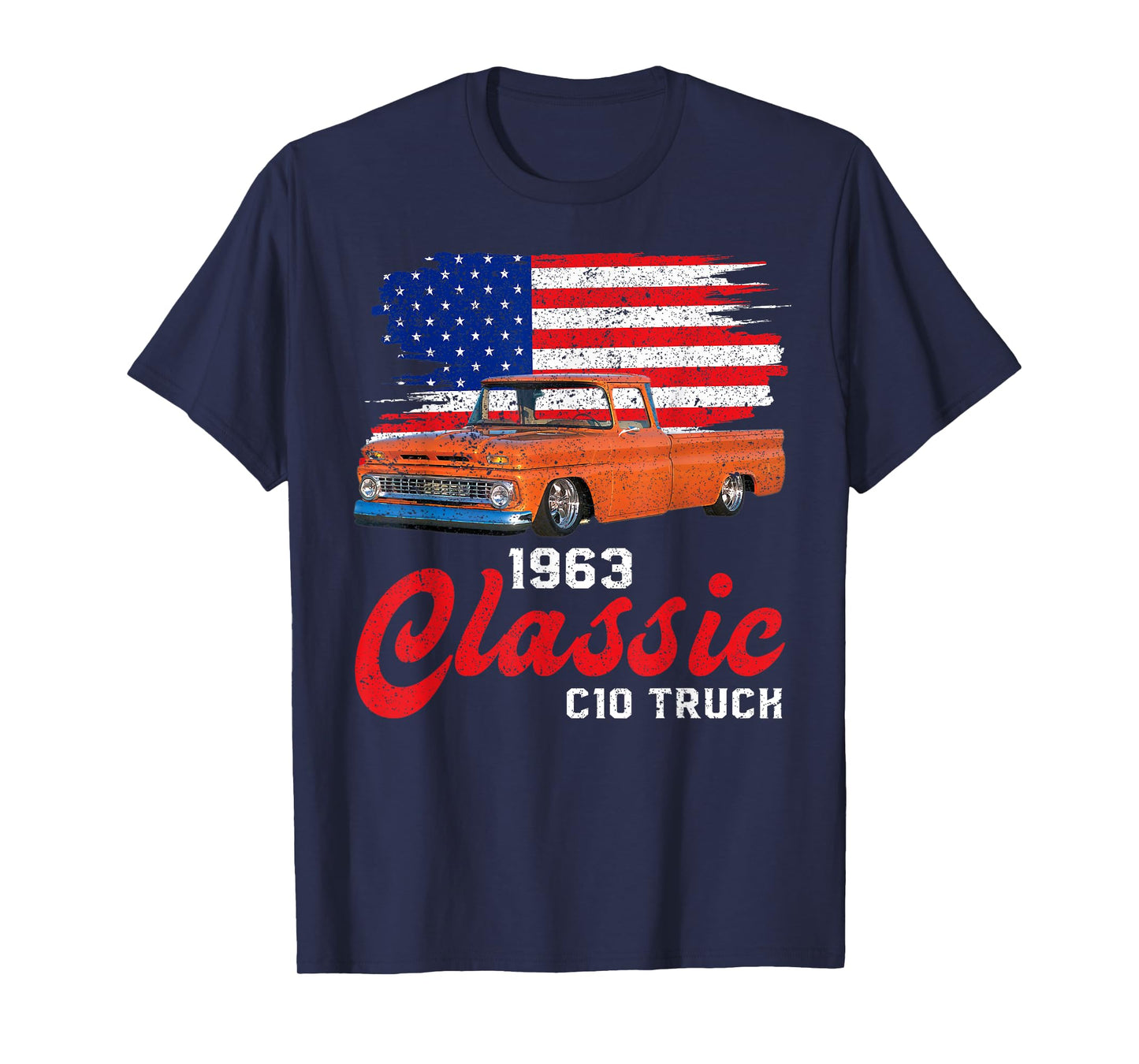 1963 63 c10 truck American Flag T-Shirt