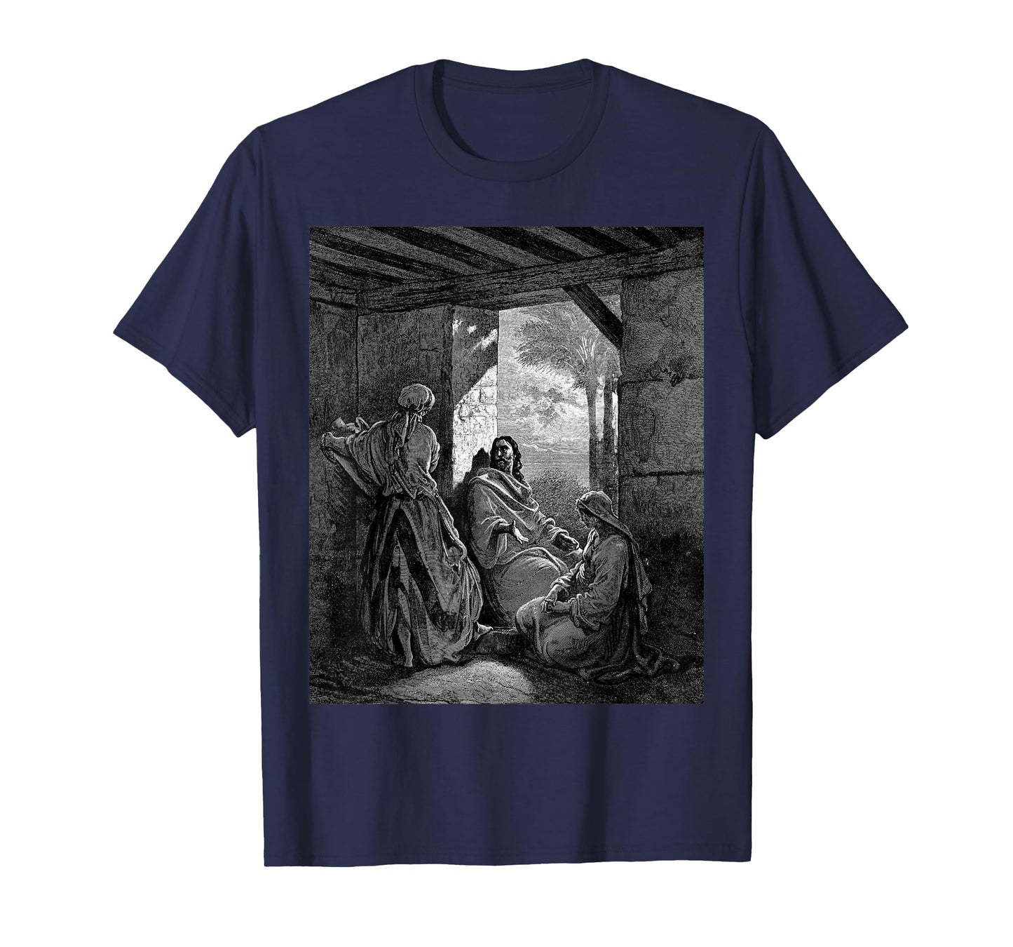 Jesus with Martha and Mary Gustave Dore Biblical Art T-Shirt