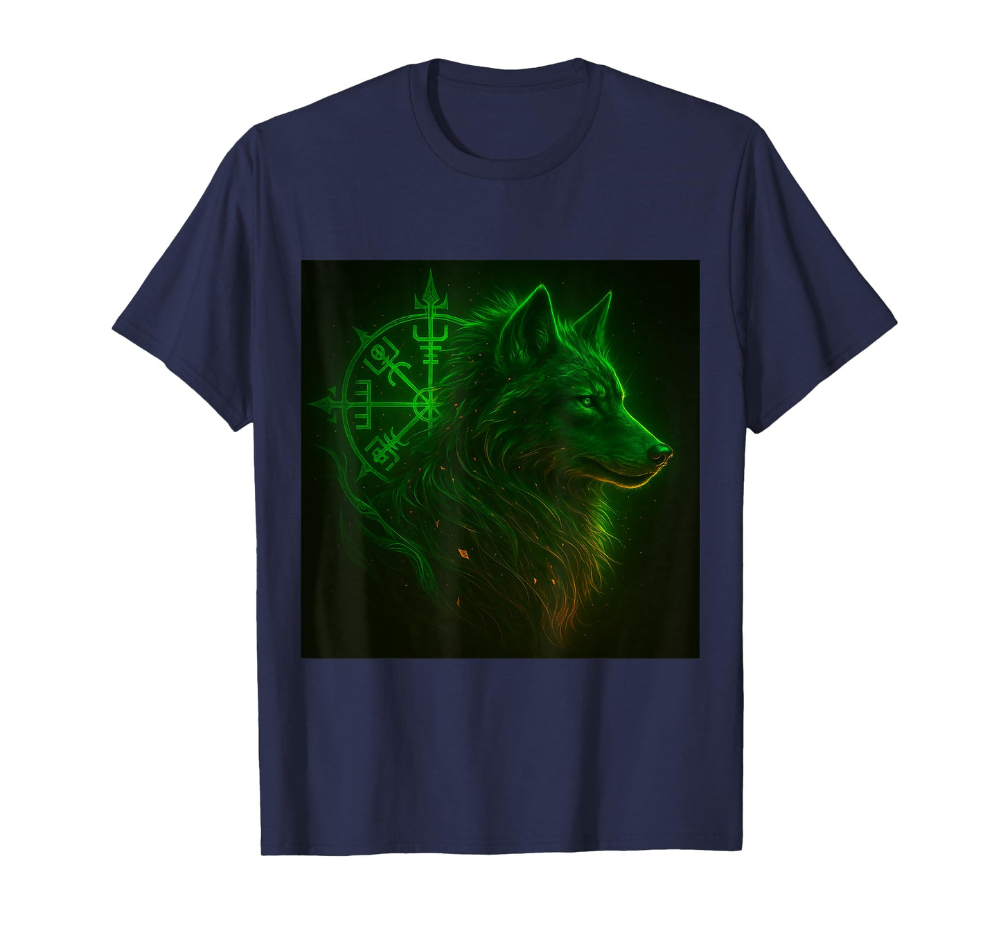 Viking Wolf Odins Runes Nordic Compass Wolves Vegvisir T-Shirt