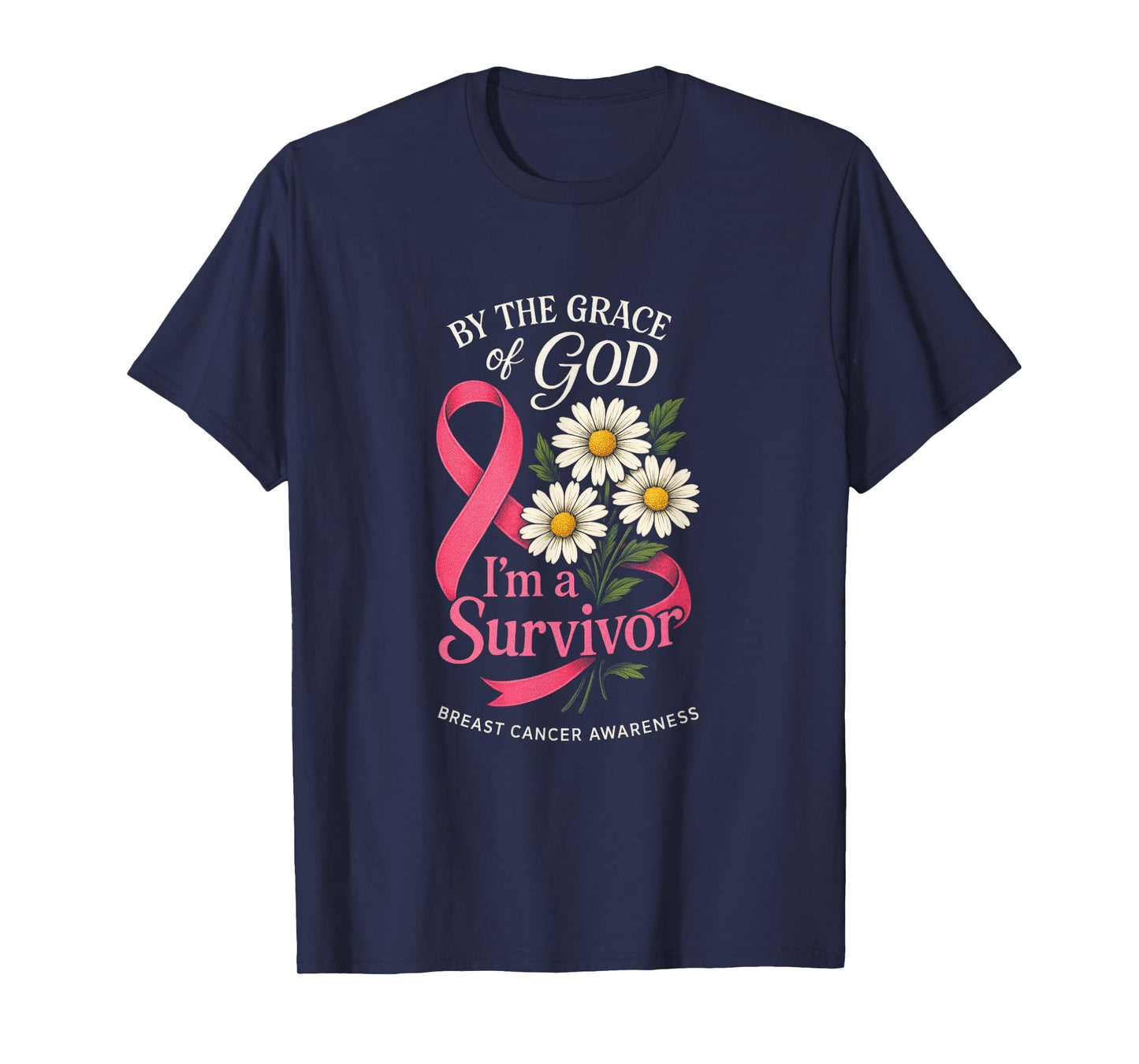 by The Grace of God - Breast Cancer Awareness T-Shirt