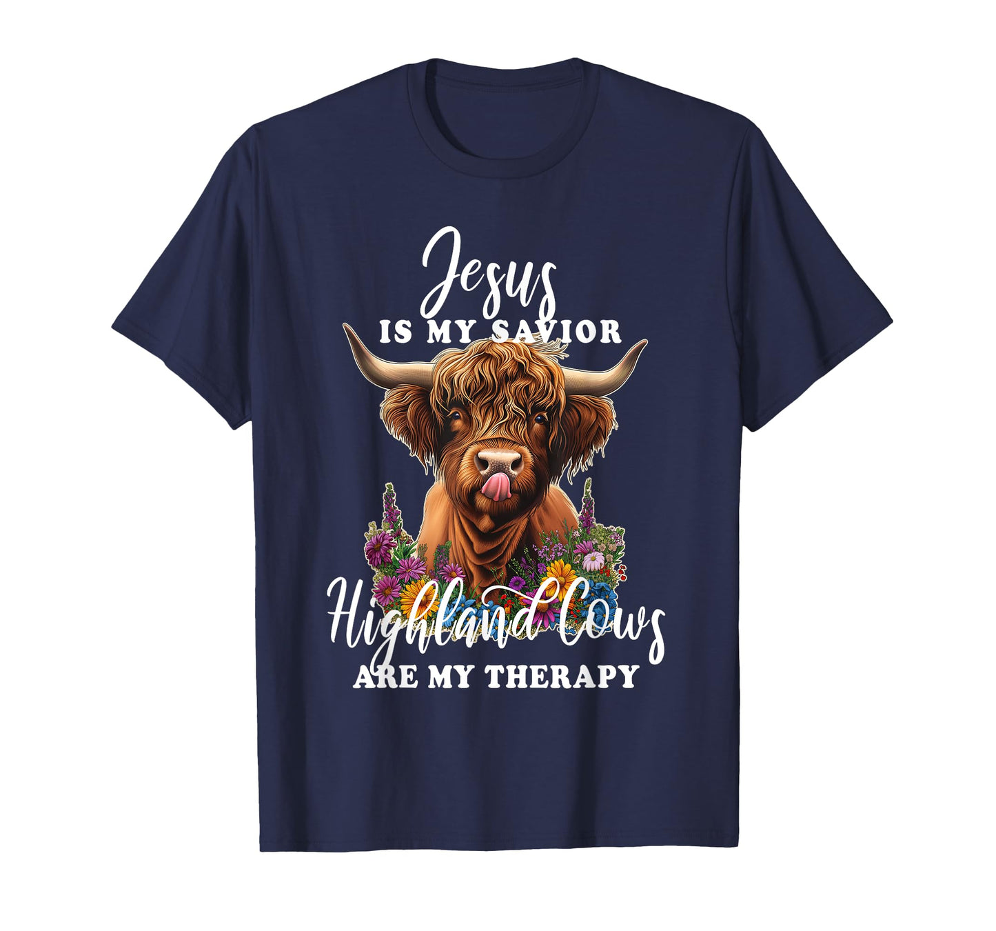 Highland Cow Jesus Christian Religious Highland Cow T-Shirt