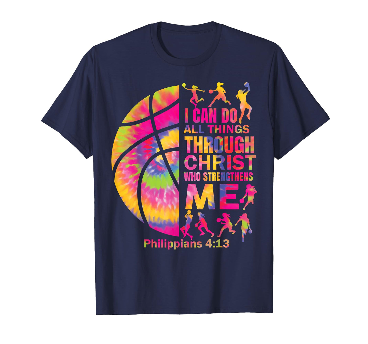 Girls Christian Basketball Women Teen Kid Christ Bible Verse T-Shirt