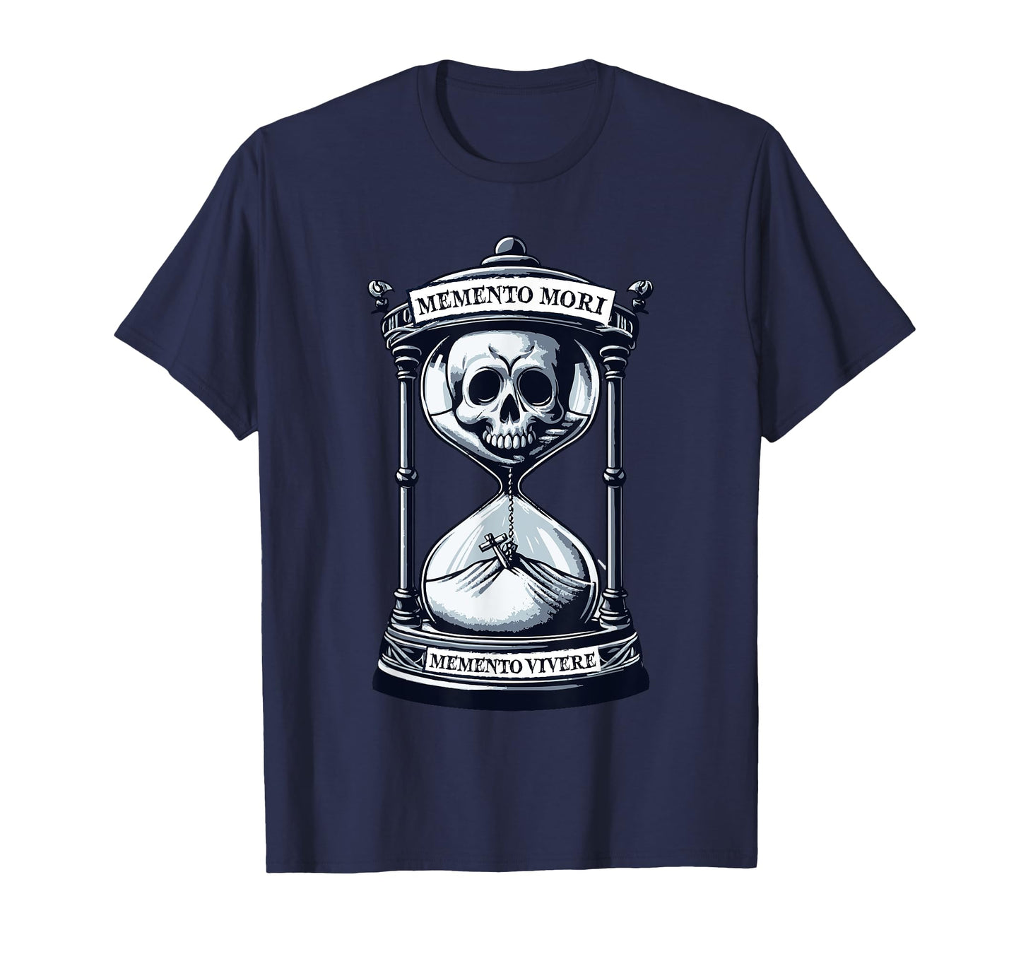Memento Mori Memento Vivere Skull Design Stoic Philosopher T-Shirt