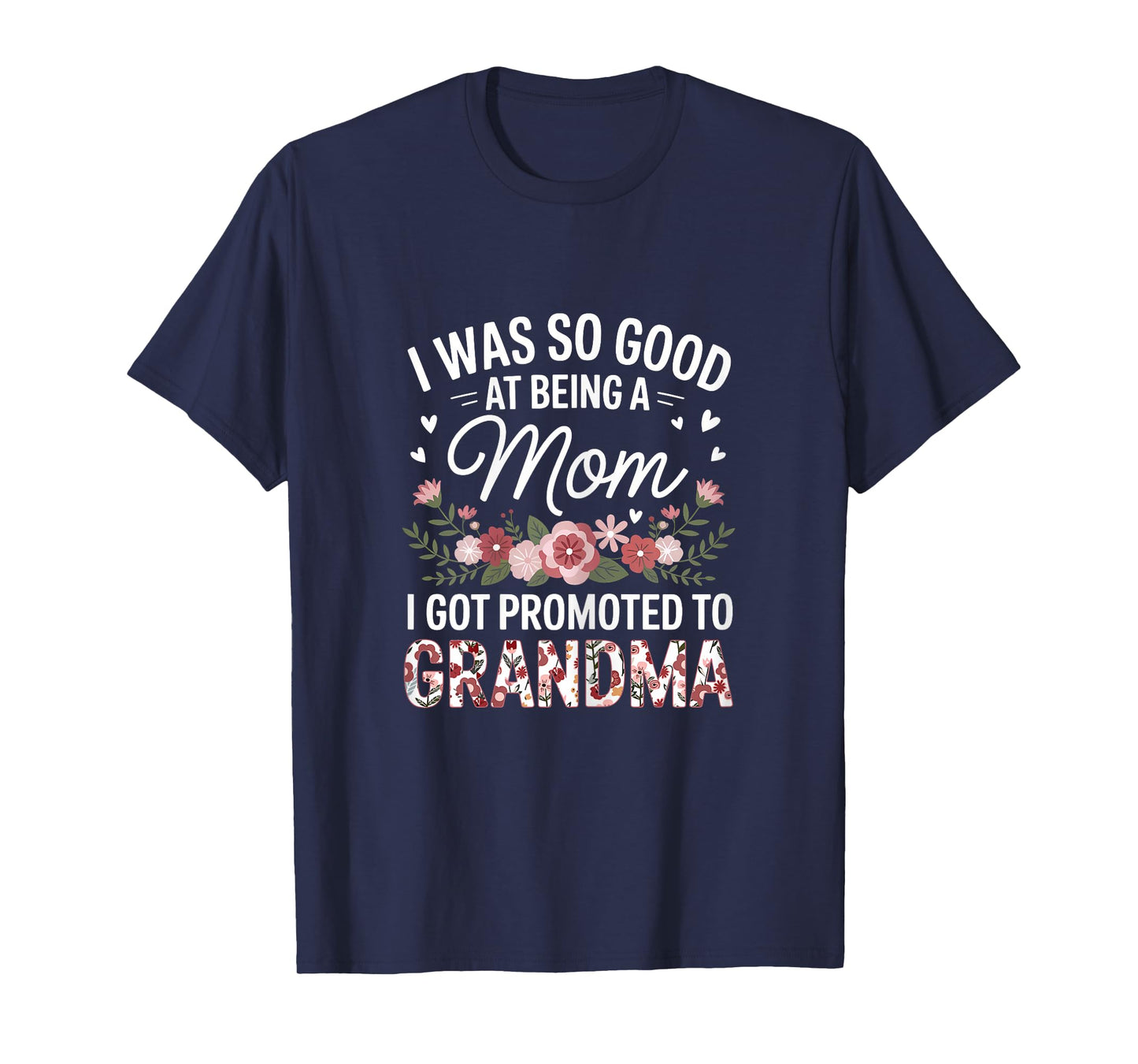 Grandma Art For Mom Women Grandmother Promoted To Grandma T-Shirt