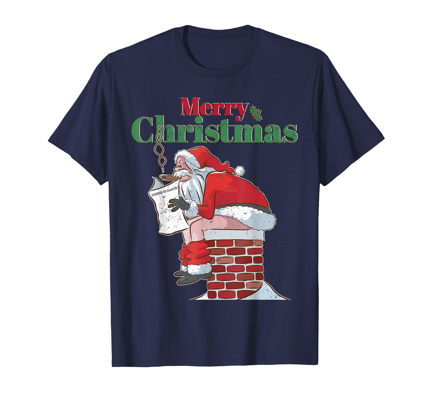 Funny Santa Pooping Down Chimney Xmas Tee Christmas Gifts T-Shirt