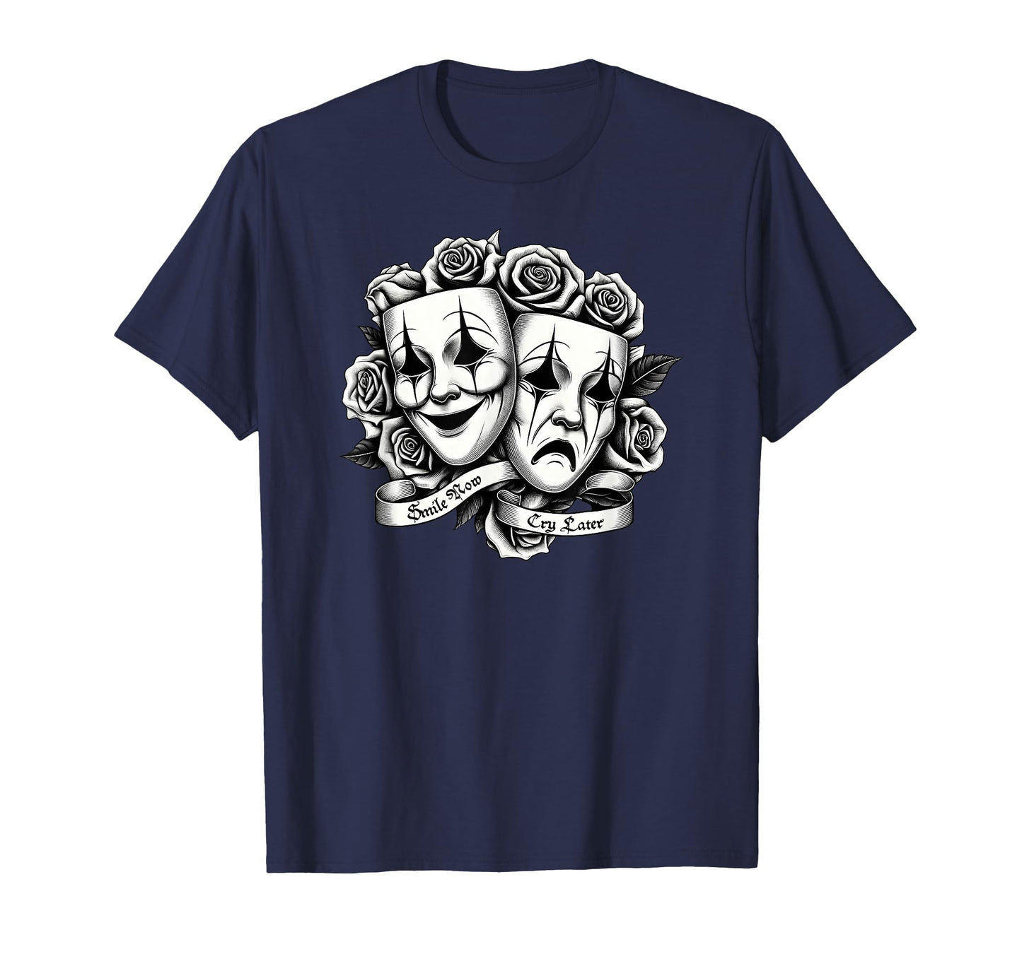 SMILE NOW CRY LATER Masks Clown Payaso Chicano Chola Cholo T-Shirt