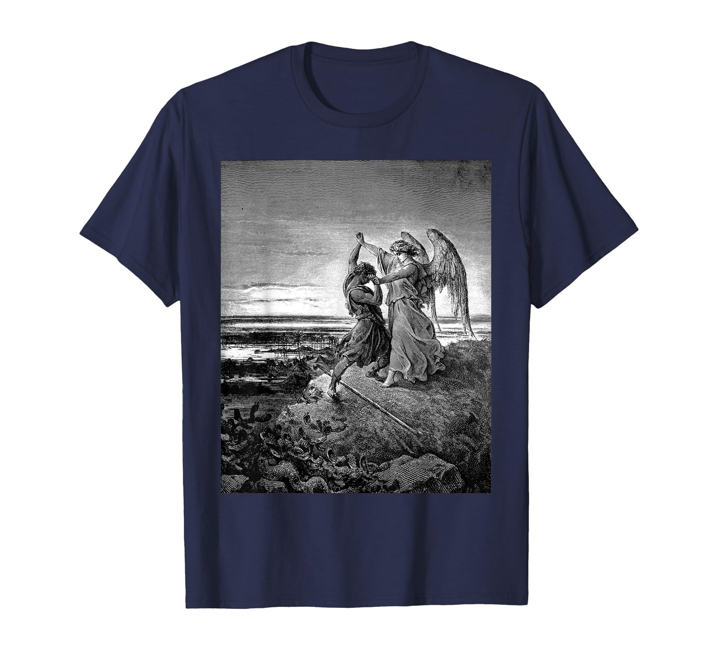 Jacob Wrestling with the Angel Gustave Dore Biblical Art T-Shirt