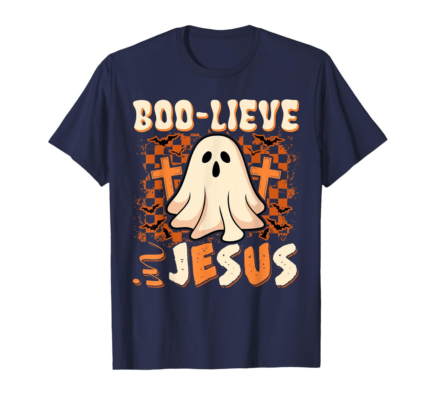 Boo-Lieve in Jesus Christian Halloween Ghost Boo Funny T-Shirt