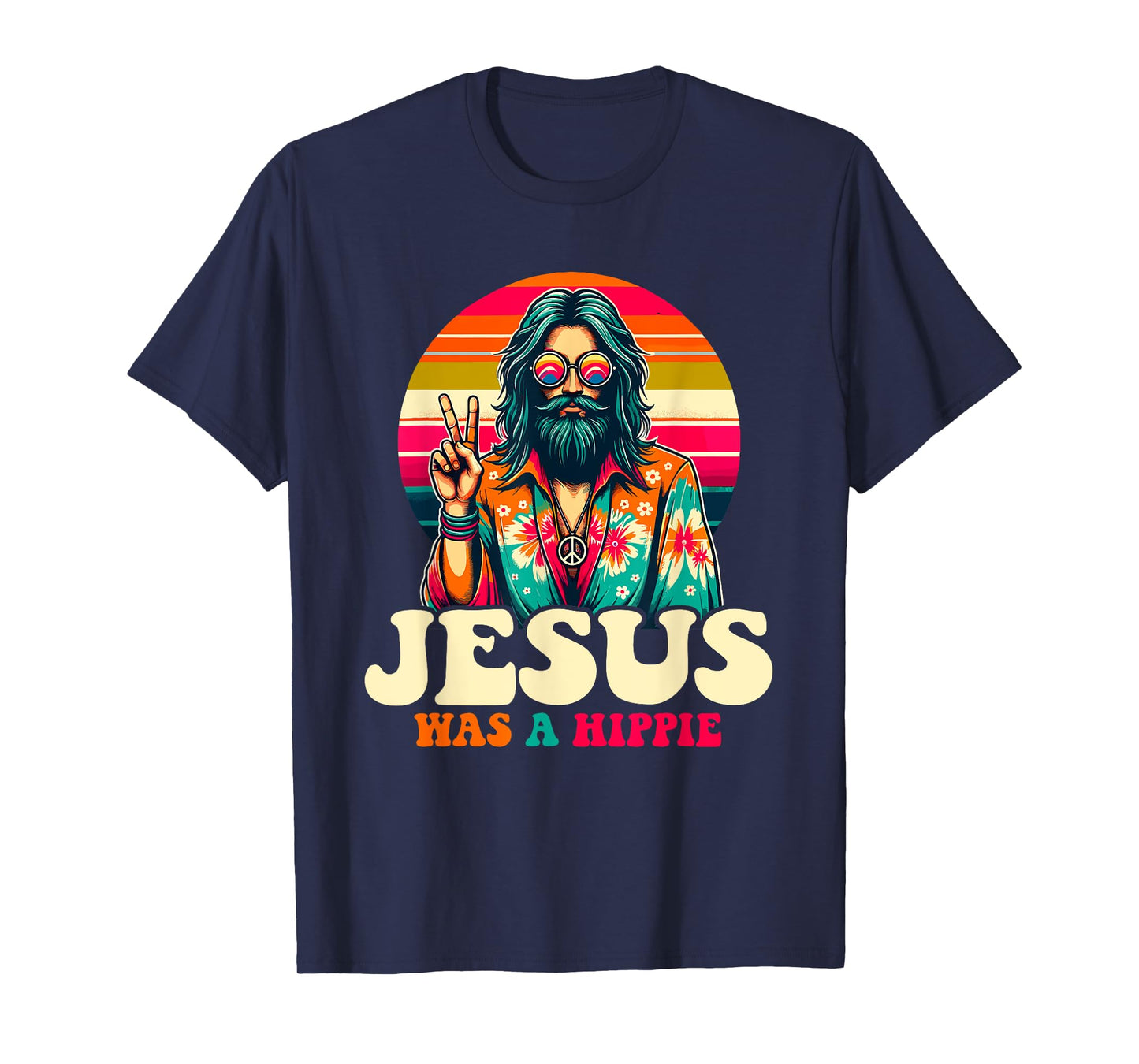 Jesus Hippie Funny Groovy Christian Religious T-Shirt