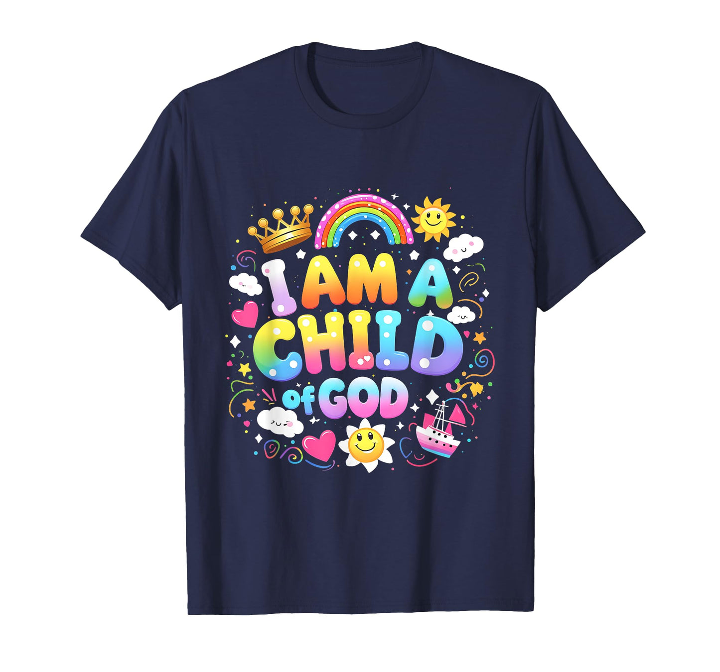 Jesus Faith Kids I Am A Child Of God Christian Retro T-Shirt