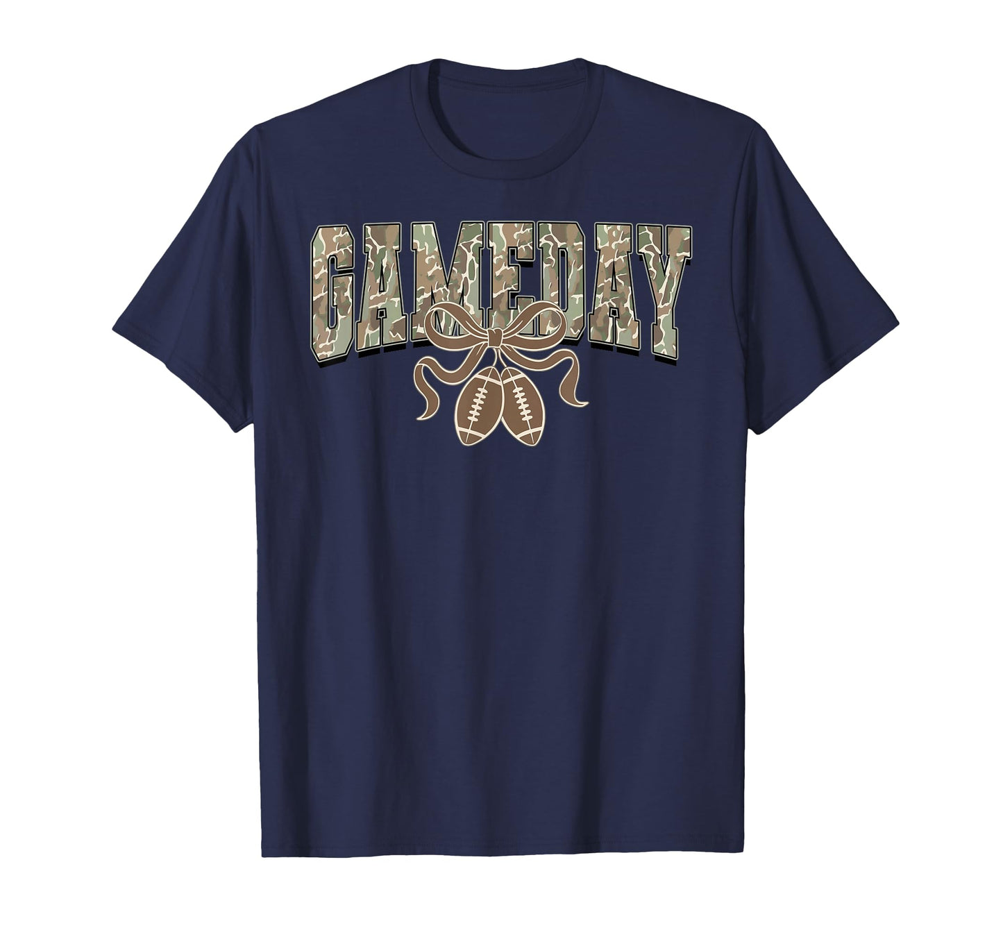 Football Gameday Game Day Camo Flag Patriotic USA Camouflage T-Shirt