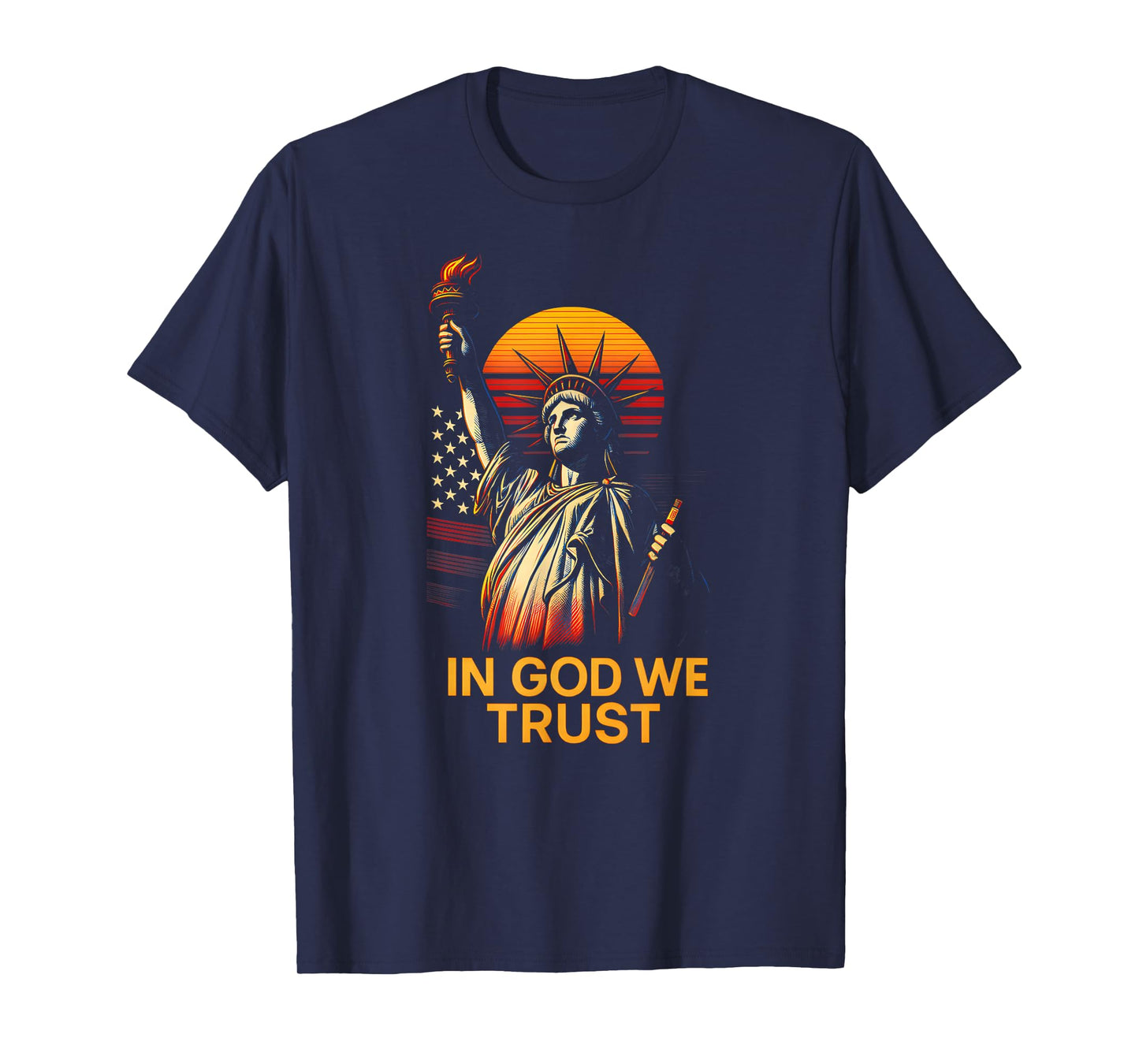 American Faith in God We Trust Retro Christian Religious T-Shirt