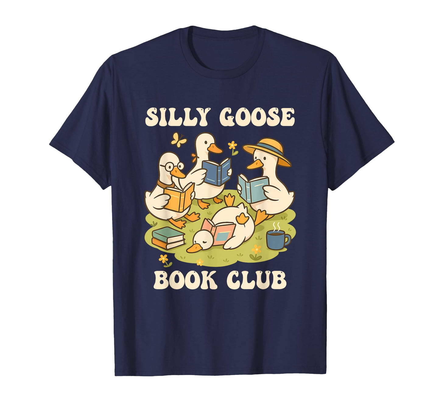 Silly-Goose Book Club Funny Goose And Book Lovers T-Shirt