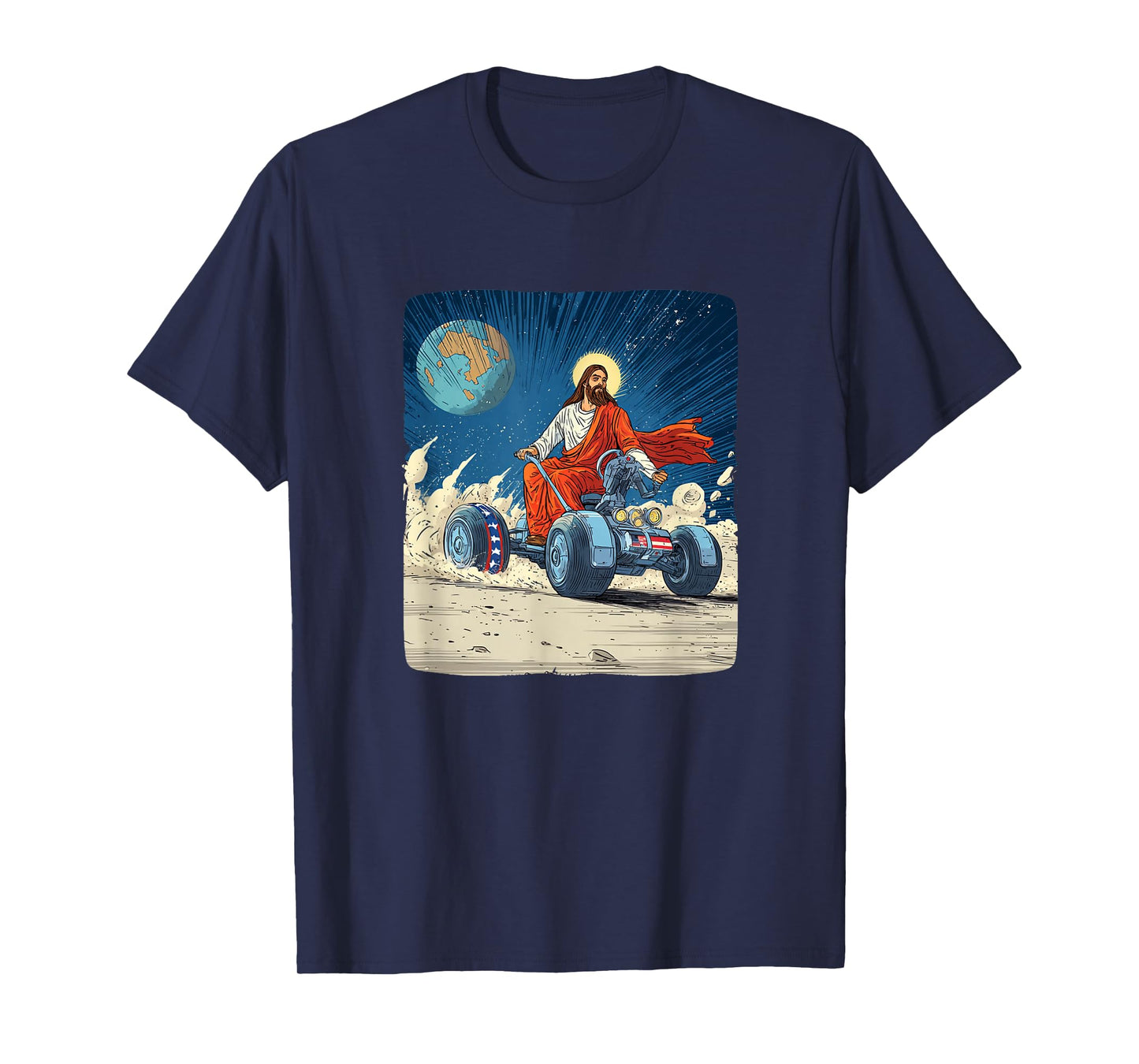 Awesome Moon Vehicle with Jesus Christ Costume T-Shirt