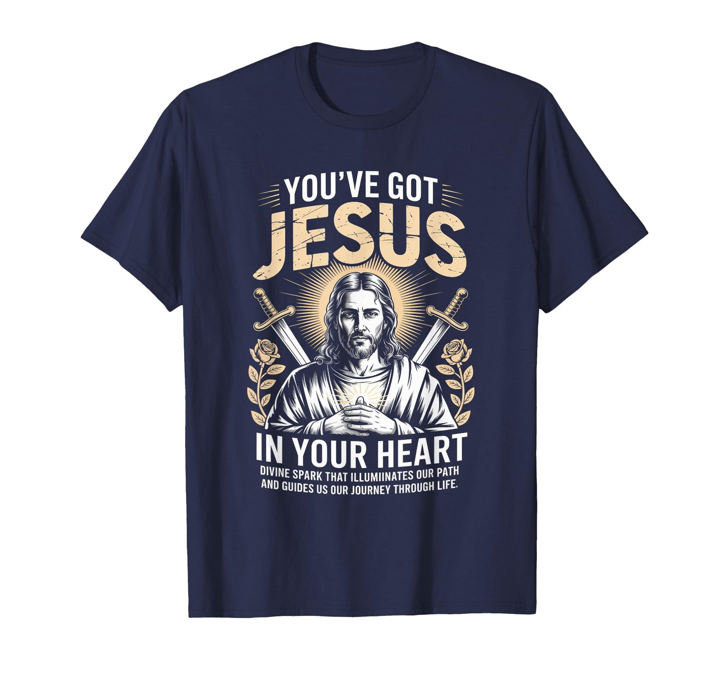 Jesus in Your Heart Rays Christian Streetwear T-Shirt