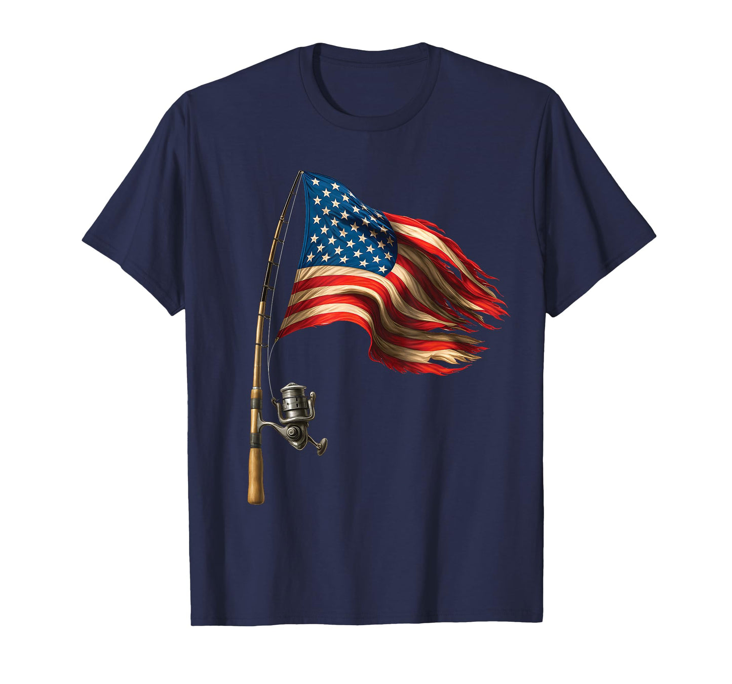 American Flag Fishing Lovers Fisherman Funny Fishing USA T-Shirt