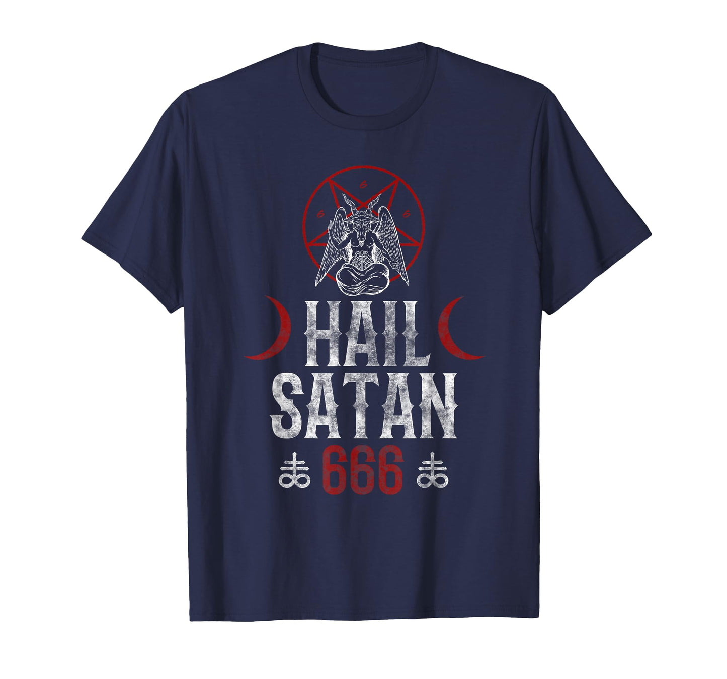 666 Hail Satan - Evil Goat Baphomet Goth T-Shirt