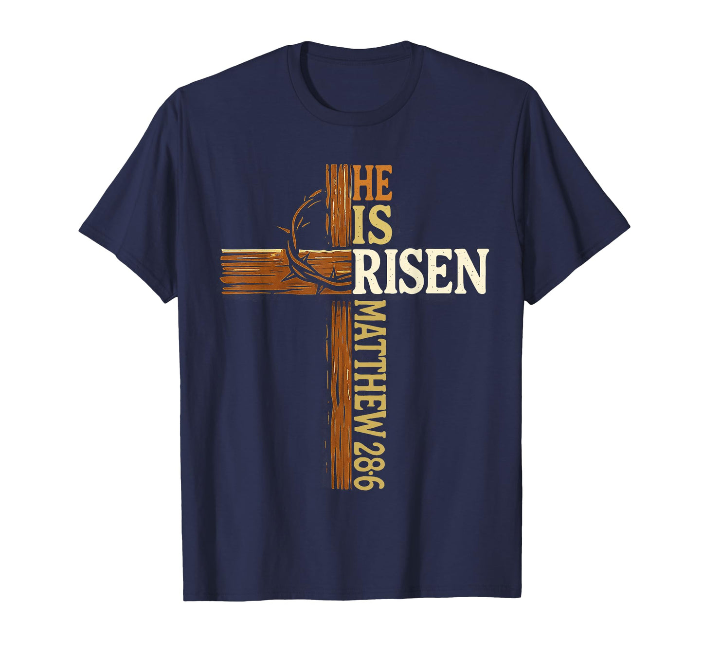 He Is Risen Easter Cross Christian Design family squad T-Shirt