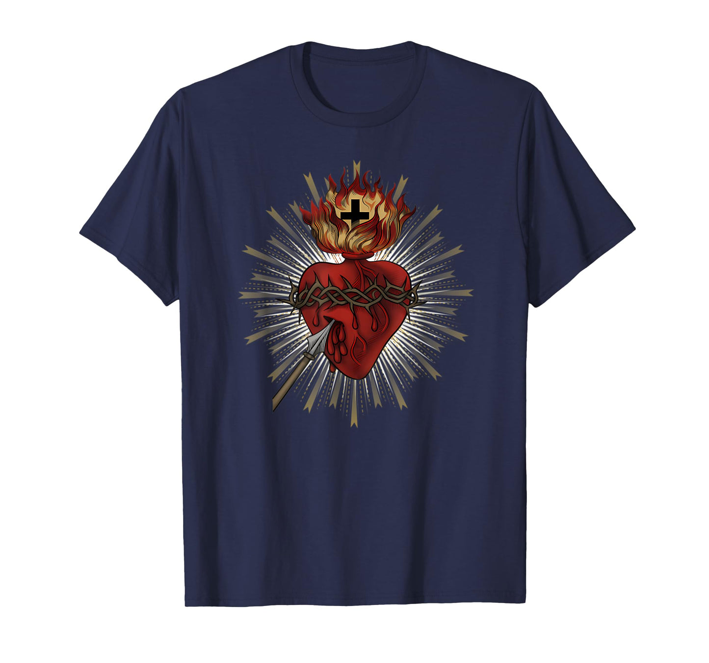 Sacred Heart of Jesus Christ Funny Cross Catholic Church T-Shirt