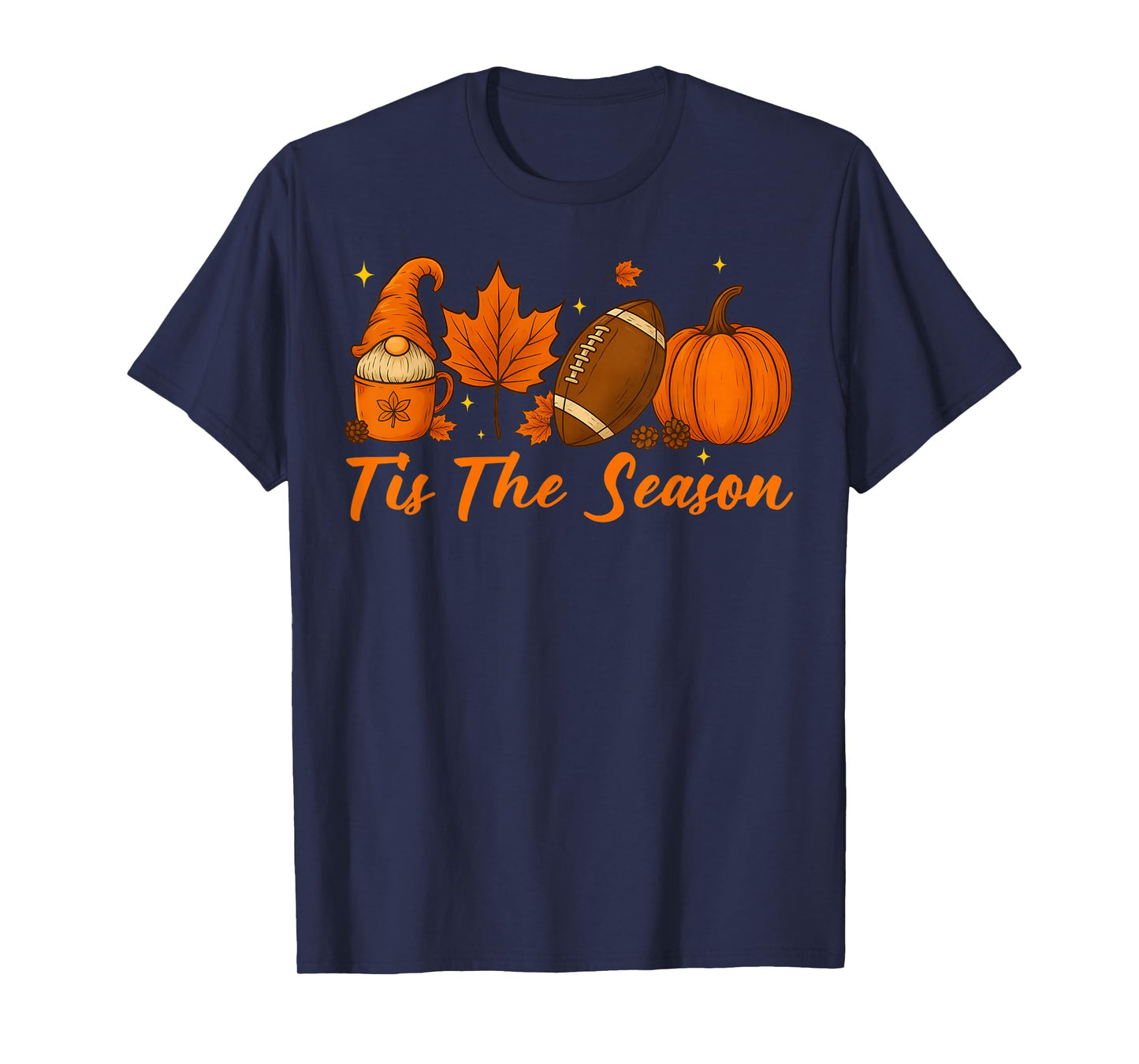 Pumpkin Spice Football Tis The Season Fall Thanksgiving T-Shirt