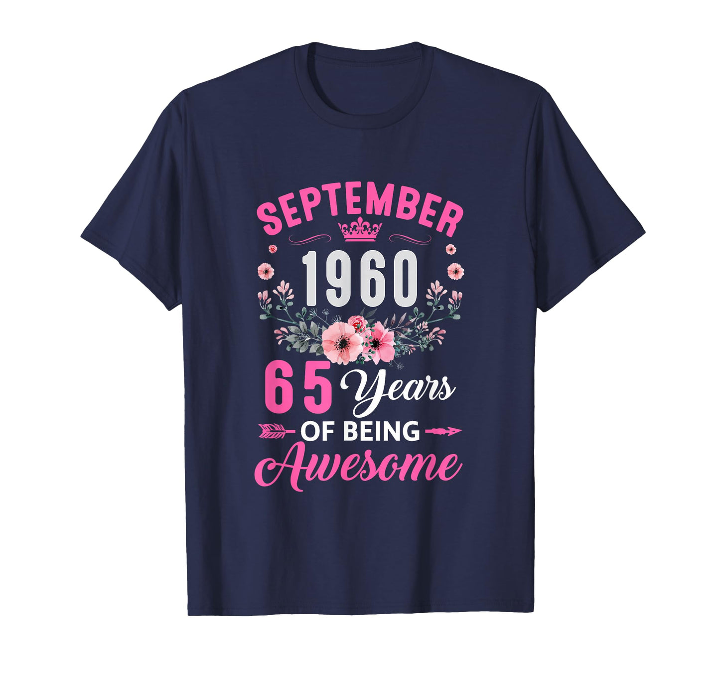 Awesome Since 1960 65 Years Old September 65Th Birthday T-Shirt