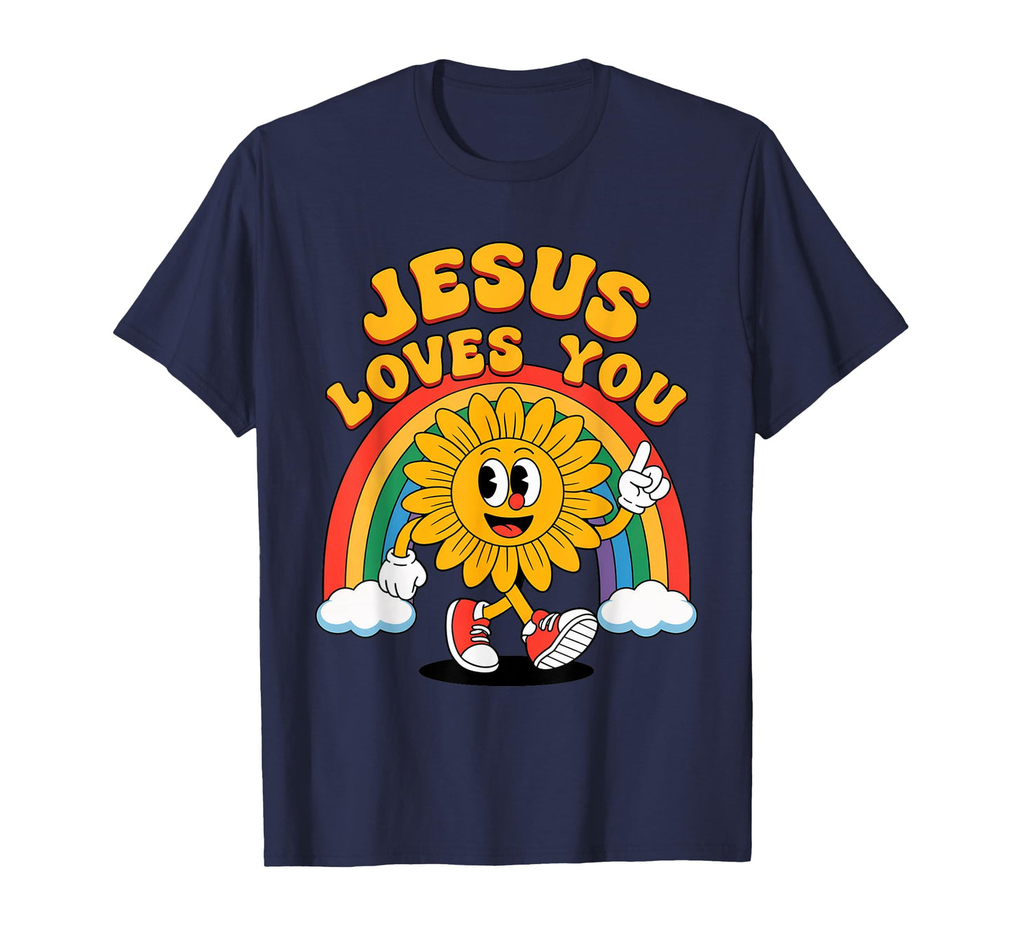 Jesus Loves You Christian Faith God Church Funny Sunflower T-Shirt