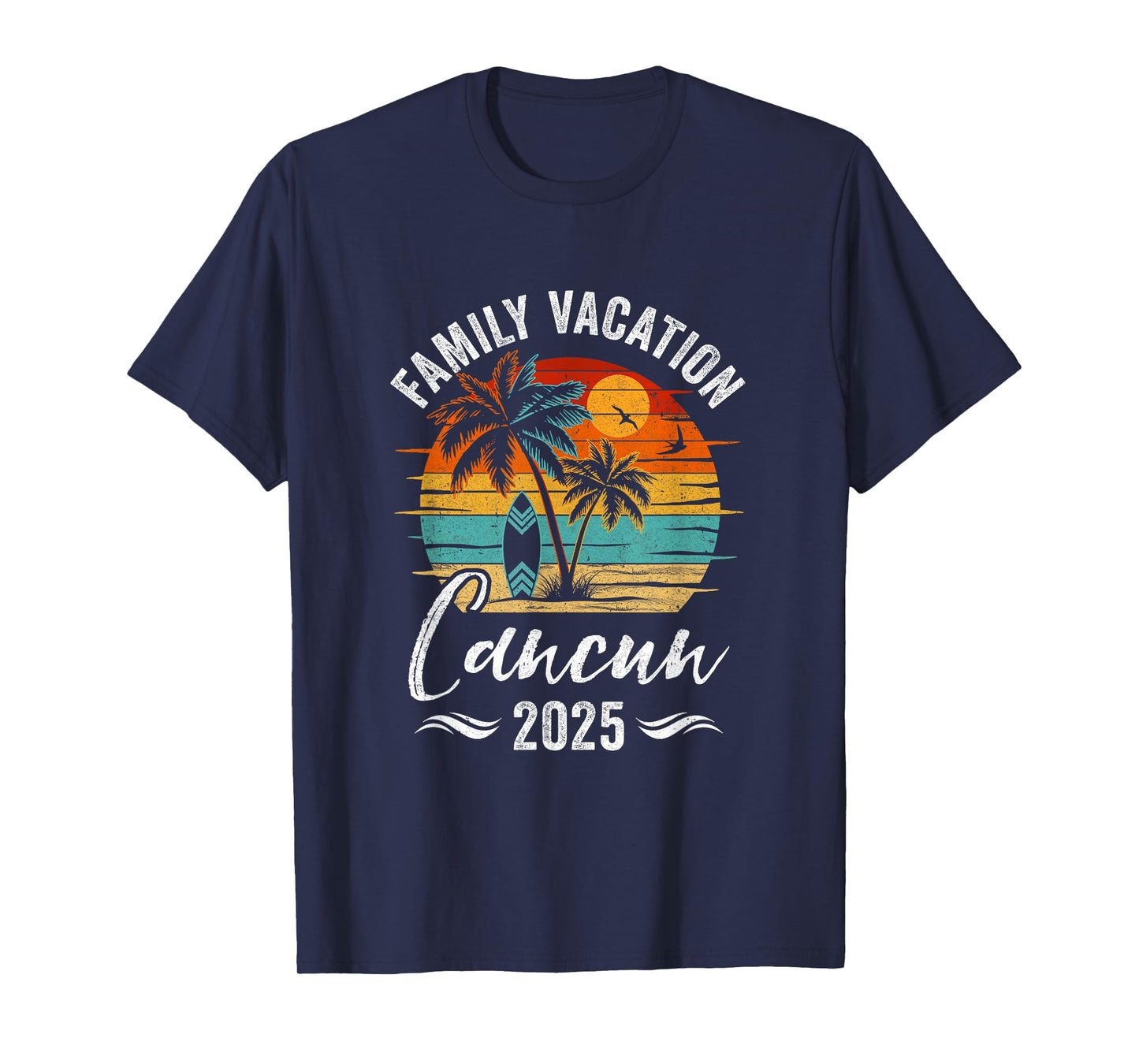 Family Vacation 2025 Vintage Cancun Summer Matching Trip T-Shirt