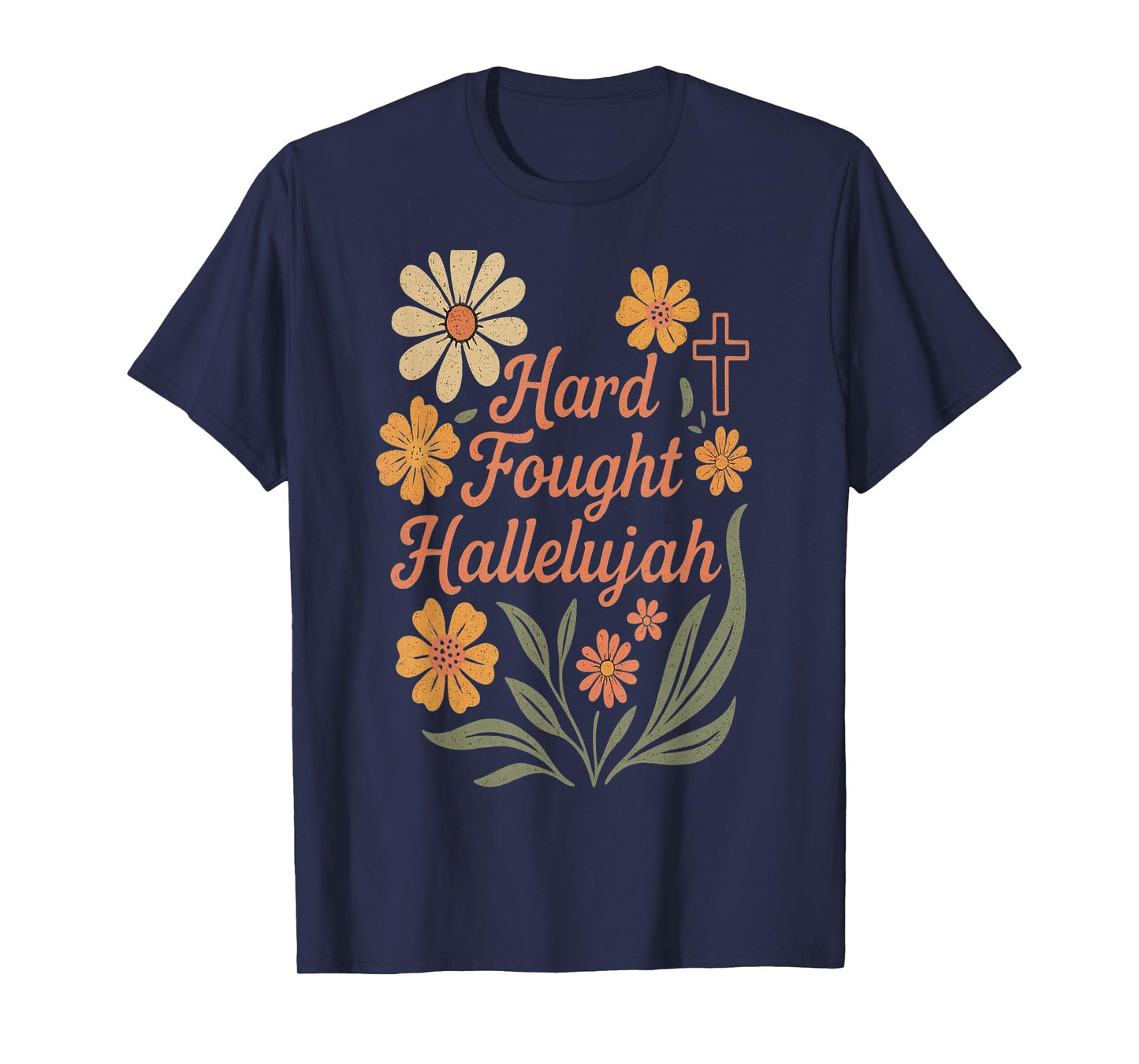 Hallelujah Hard Fought Bohemian Retro Christian T-Shirt