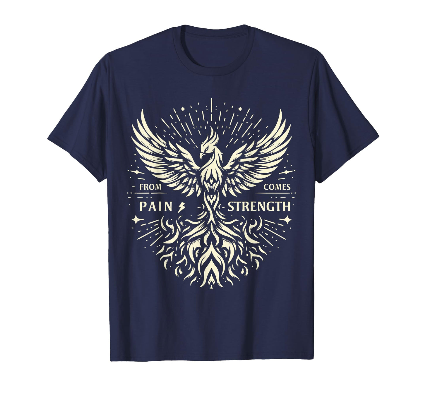 From Pain Comes Strength, Phoenix rising from flames T-Shirt