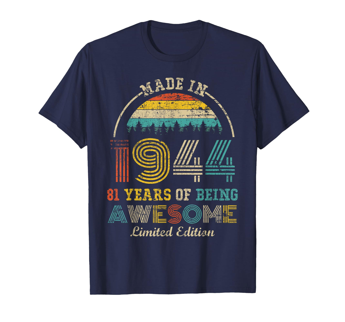 Born in 1944 81 Years Being Awesome Vintage 81st Birthday T-Shirt
