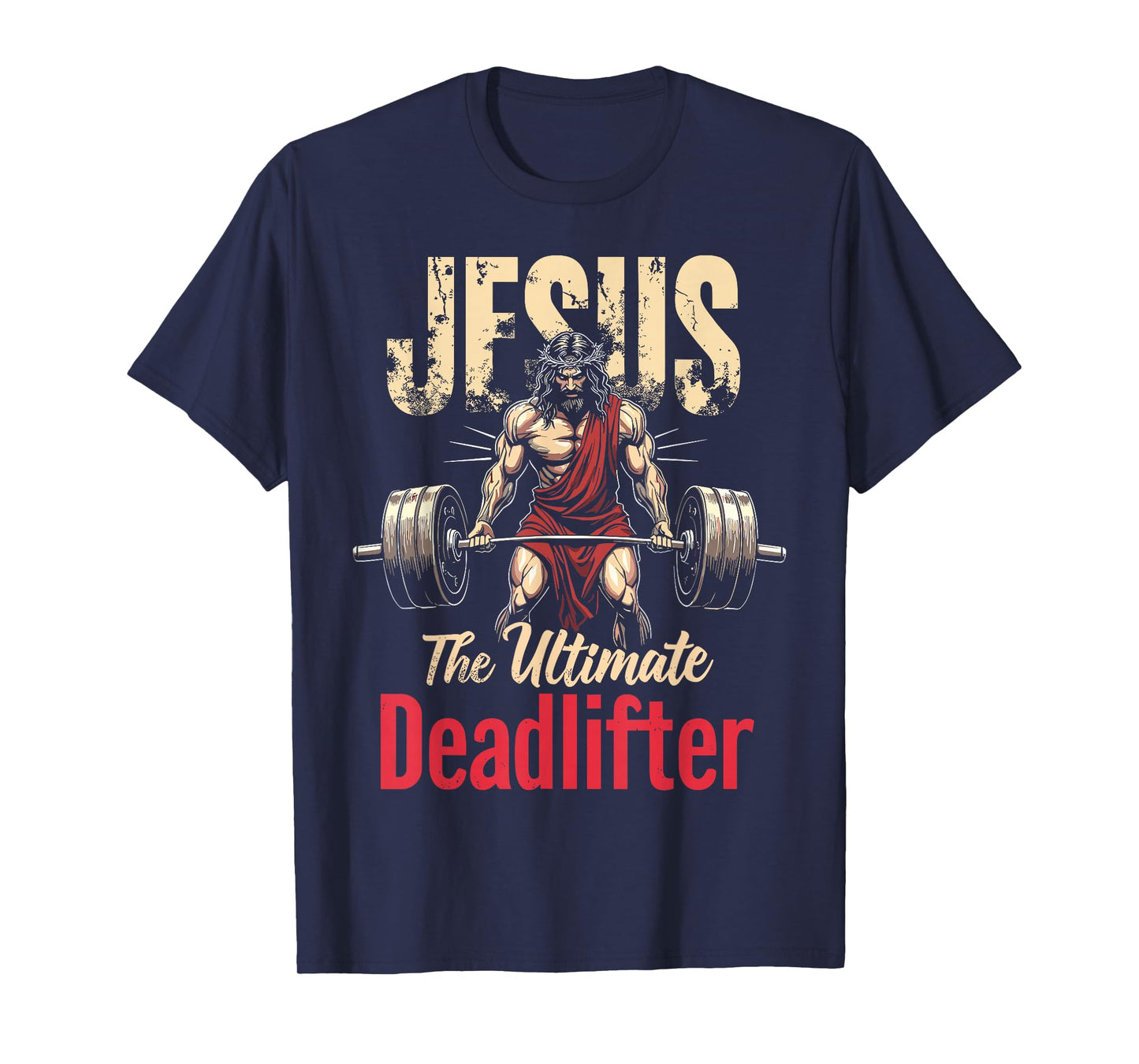 Vintage Christian Workout Gym Jesus Christian Deadlifting T-Shirt