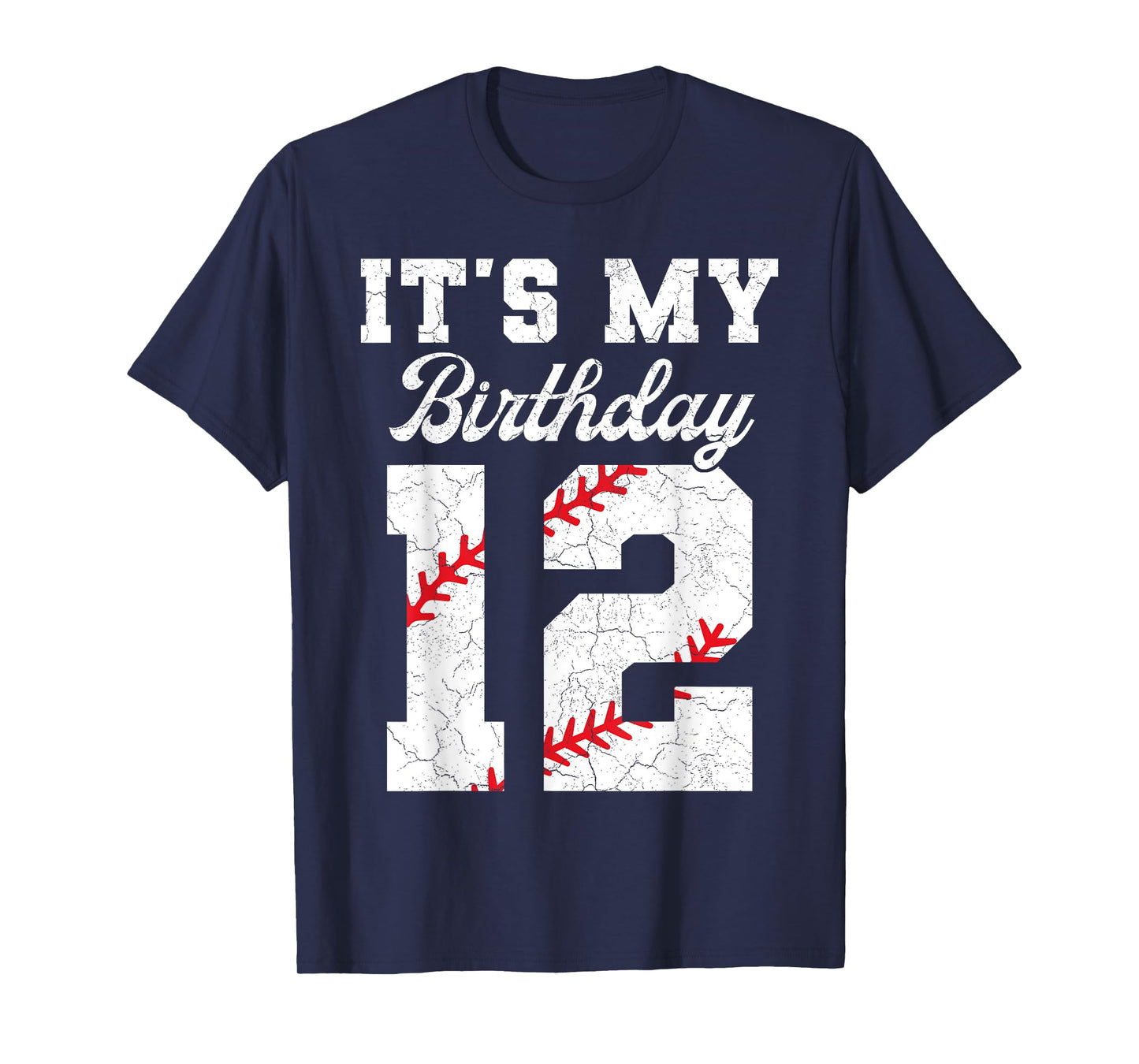 Birthday Boy Tee 12 Baseball Its My 12th Birthday Boys Girls T-Shirt