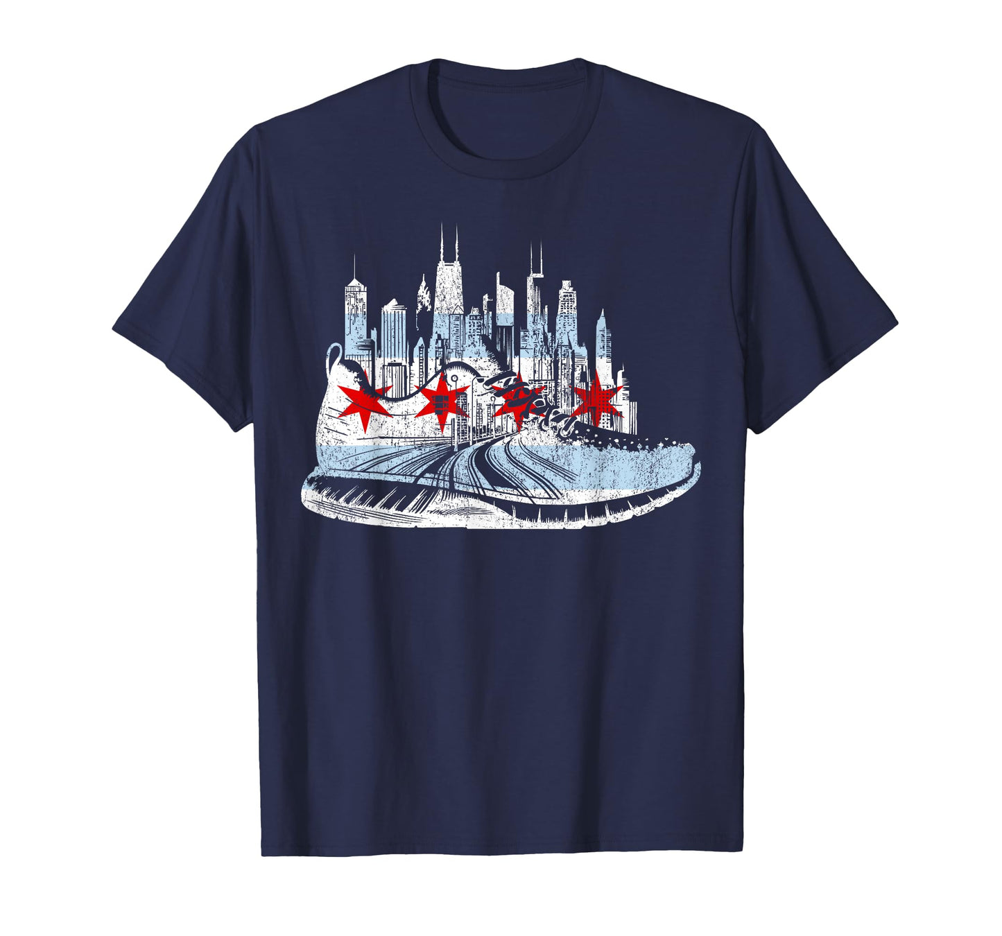 Chicago Runner Run Marathons Running Tee Jogger Motivational T-Shirt
