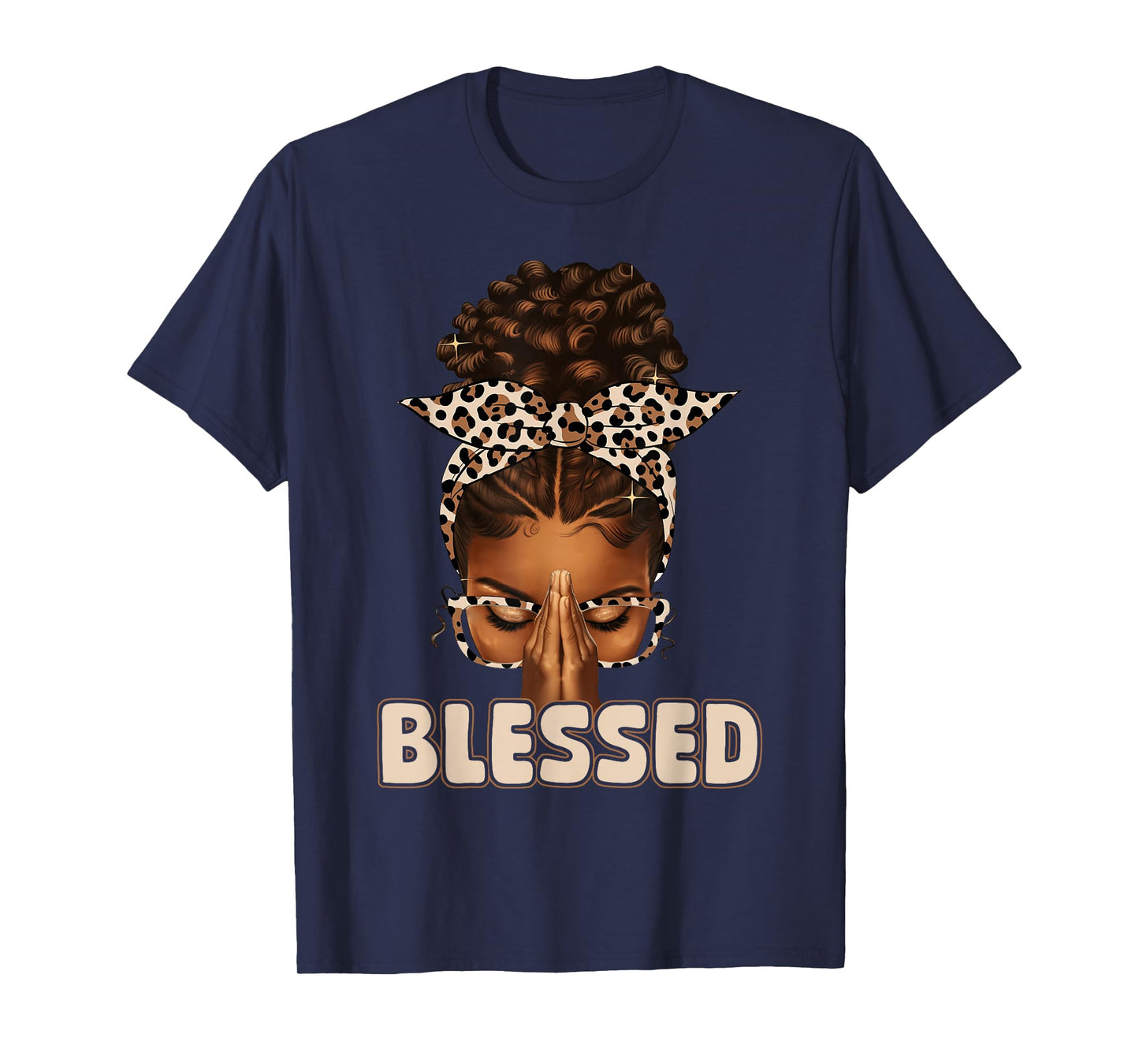 Blessed Black Woman Praying Afro African American Christian T-Shirt