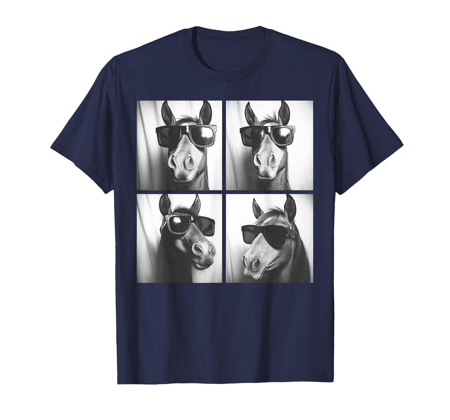 Funny Horse Wearing Sunglasses Photobooth Selfie Farm Animal T-Shirt