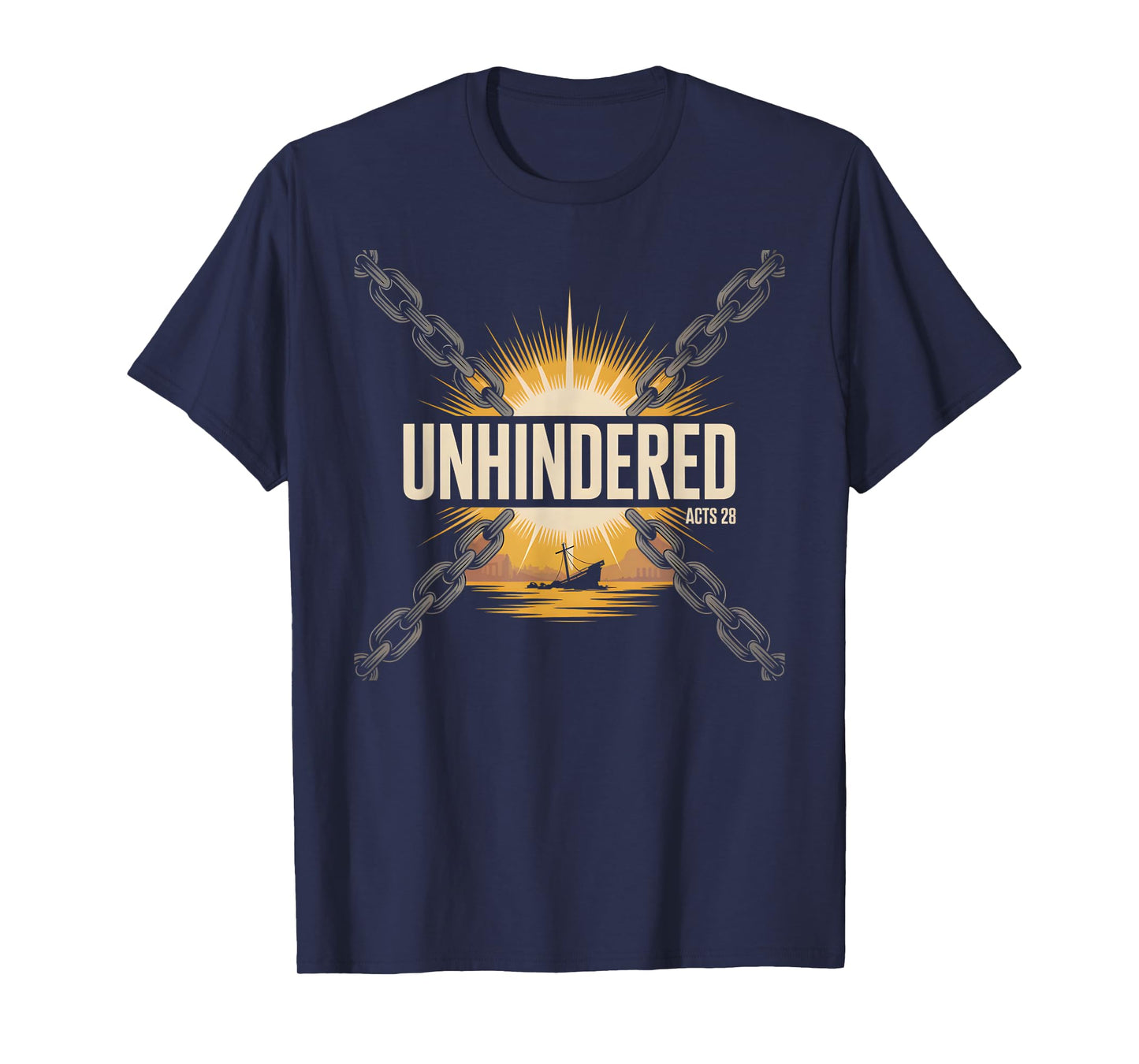 Unhindered Acts 28 Bold Christian Faith Bible Verse T-Shirt