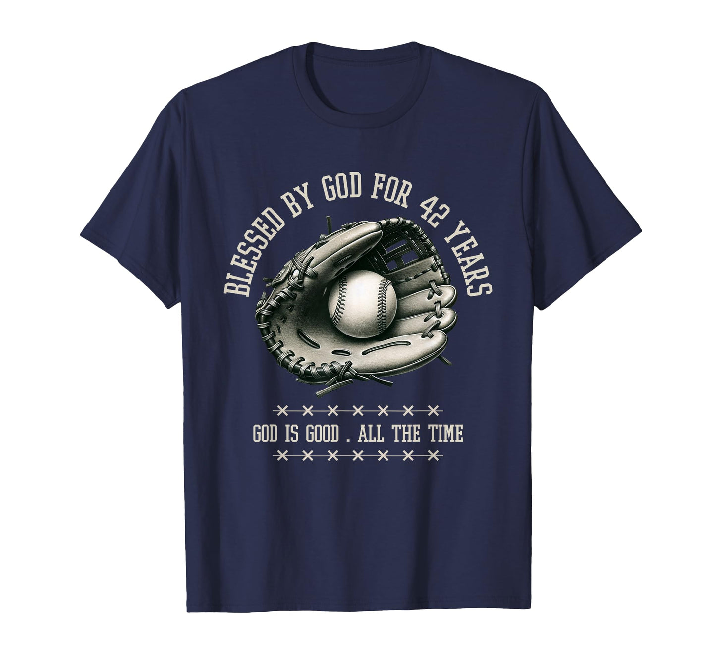 Blessed by God for 42 Years Old Baseball 42nd Birthday Gifts T-Shirt
