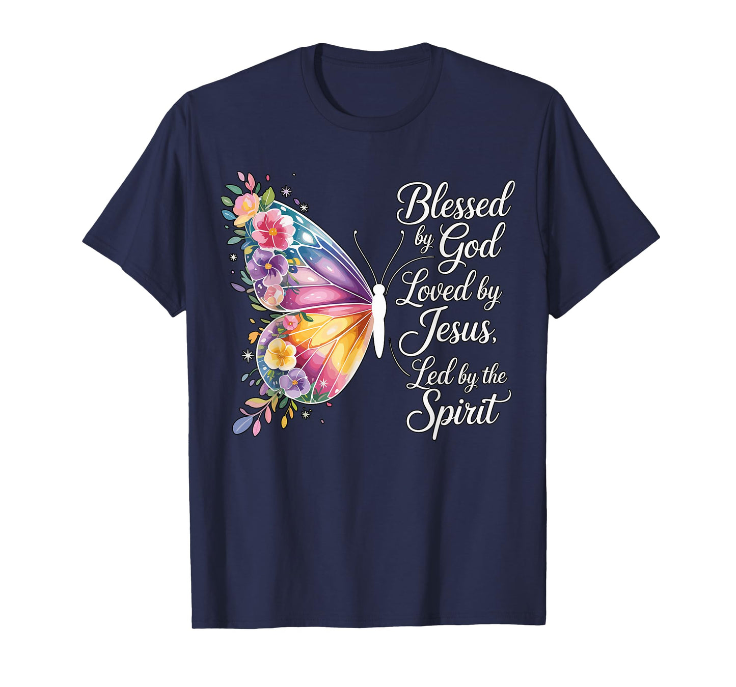 Butterfly Christian Quote Blessed by God T-Shirt