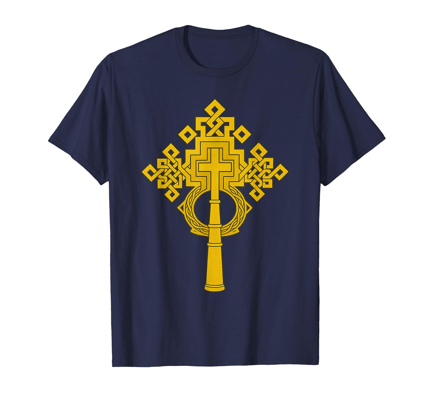 Golden Ethiopian Orthodox Cross T-Shirt