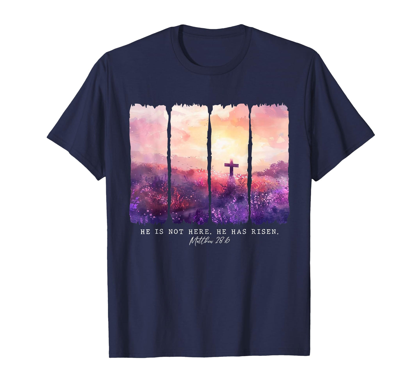 He is Not Here He Has Risen Floral Christian Bible Verse T-Shirt