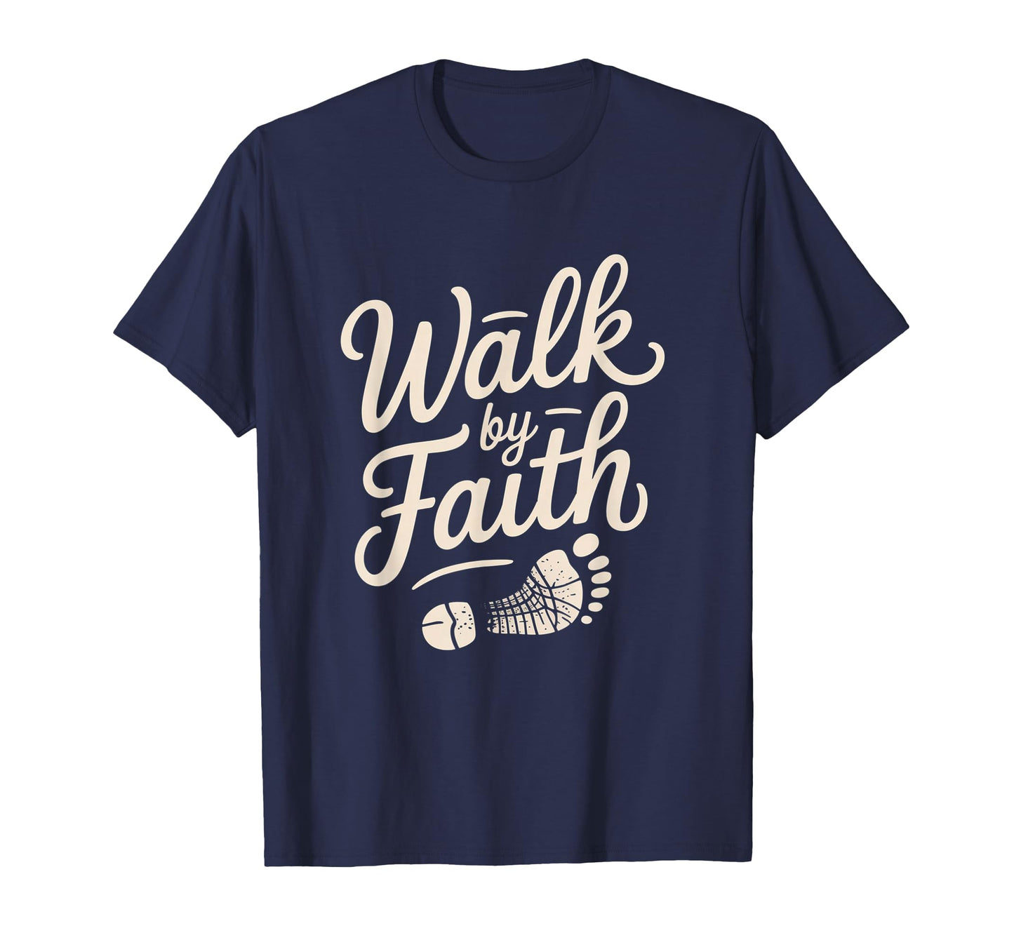 Faith Walk Christian Footprint Graphic Tee T-Shirt