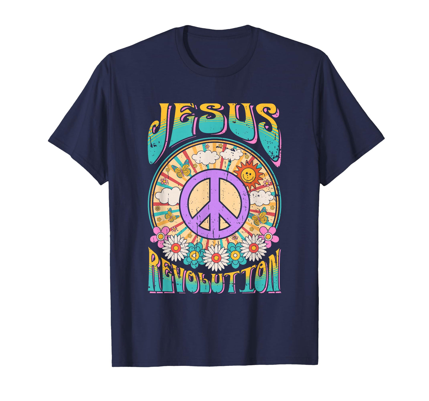 Jesus Revolution Faith Retro Groovy Christian T-Shirt