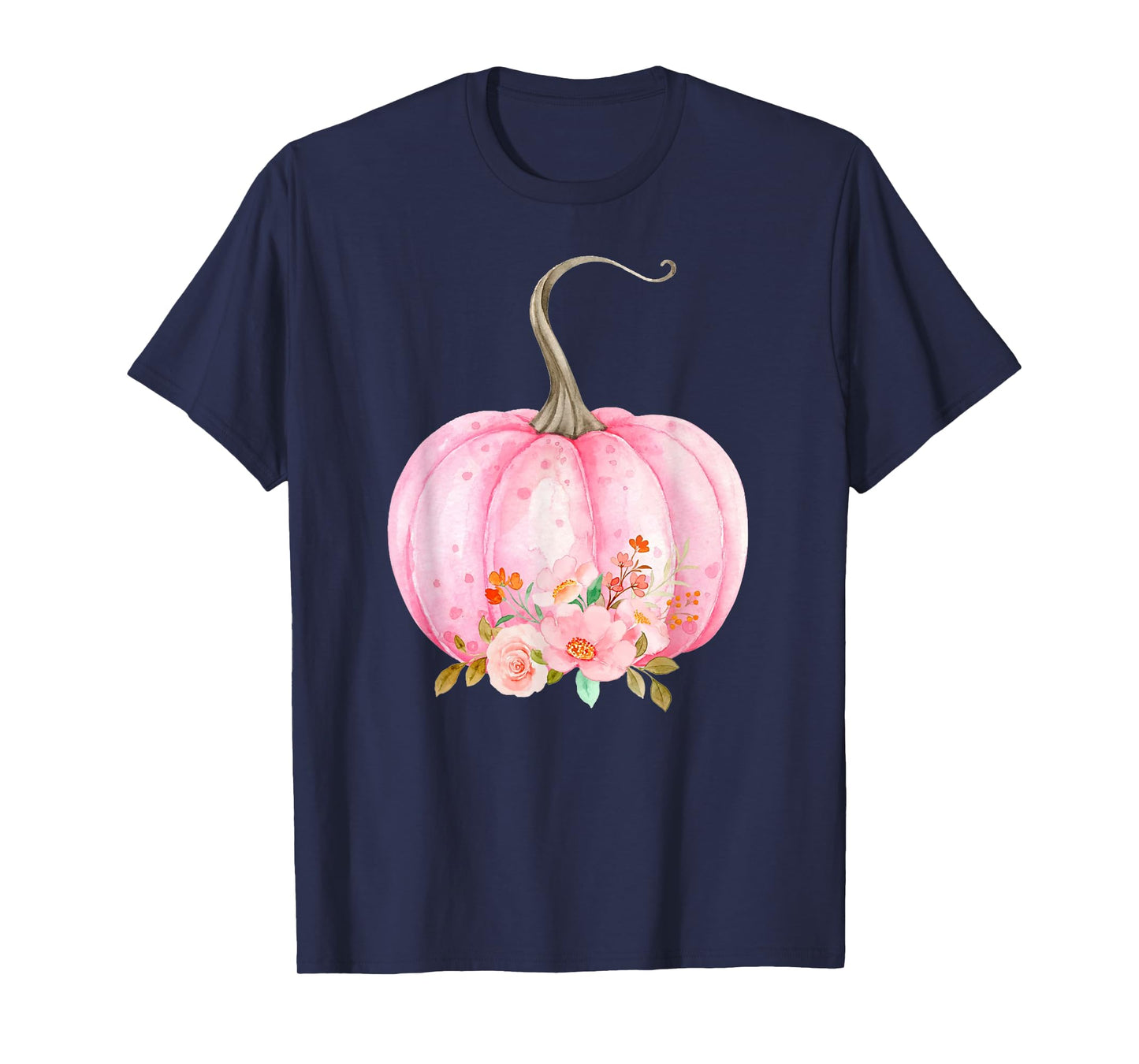 Pink Pumpkin Watercolor Pumpkin Sublimation Thanksgiving T-Shirt