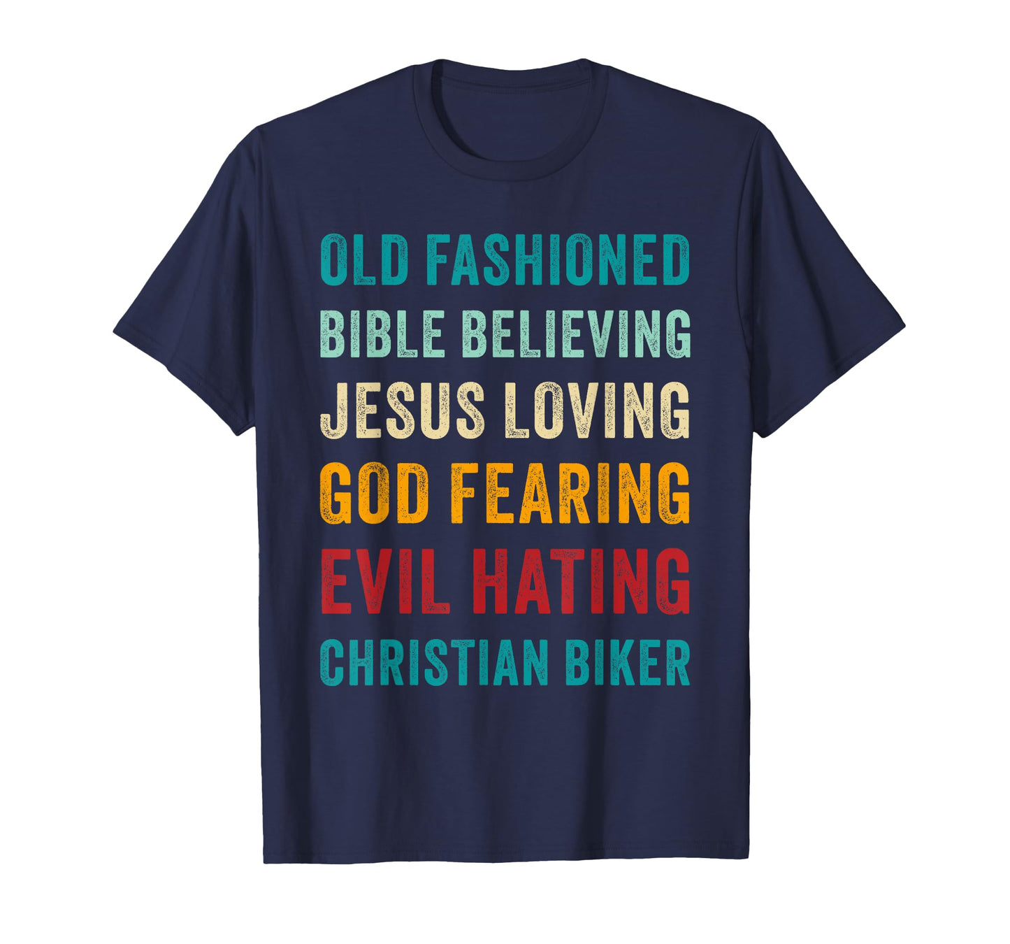 Christian Motorcycle Men's Cool Funny Vintage Faith Graphic T-Shirt