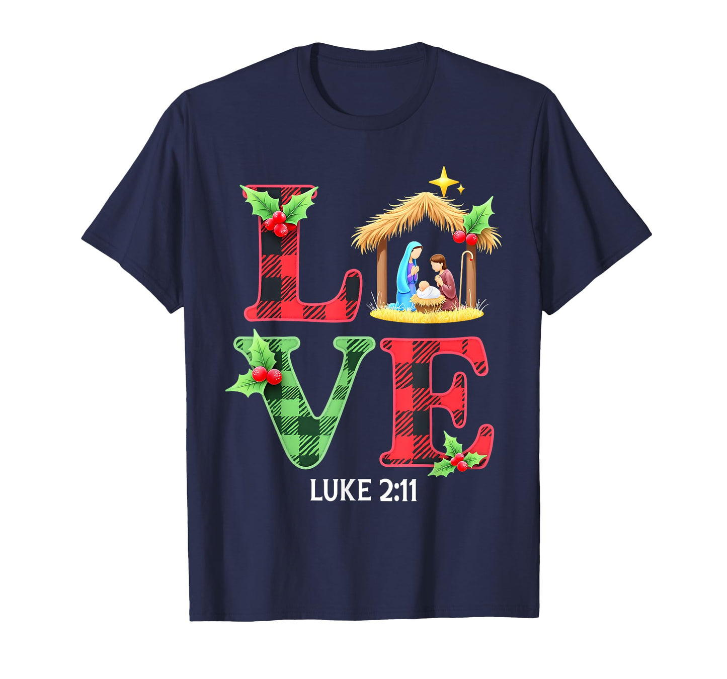 Love Nativity Christmas Jesus Xmas Christian Family Matching T-Shirt