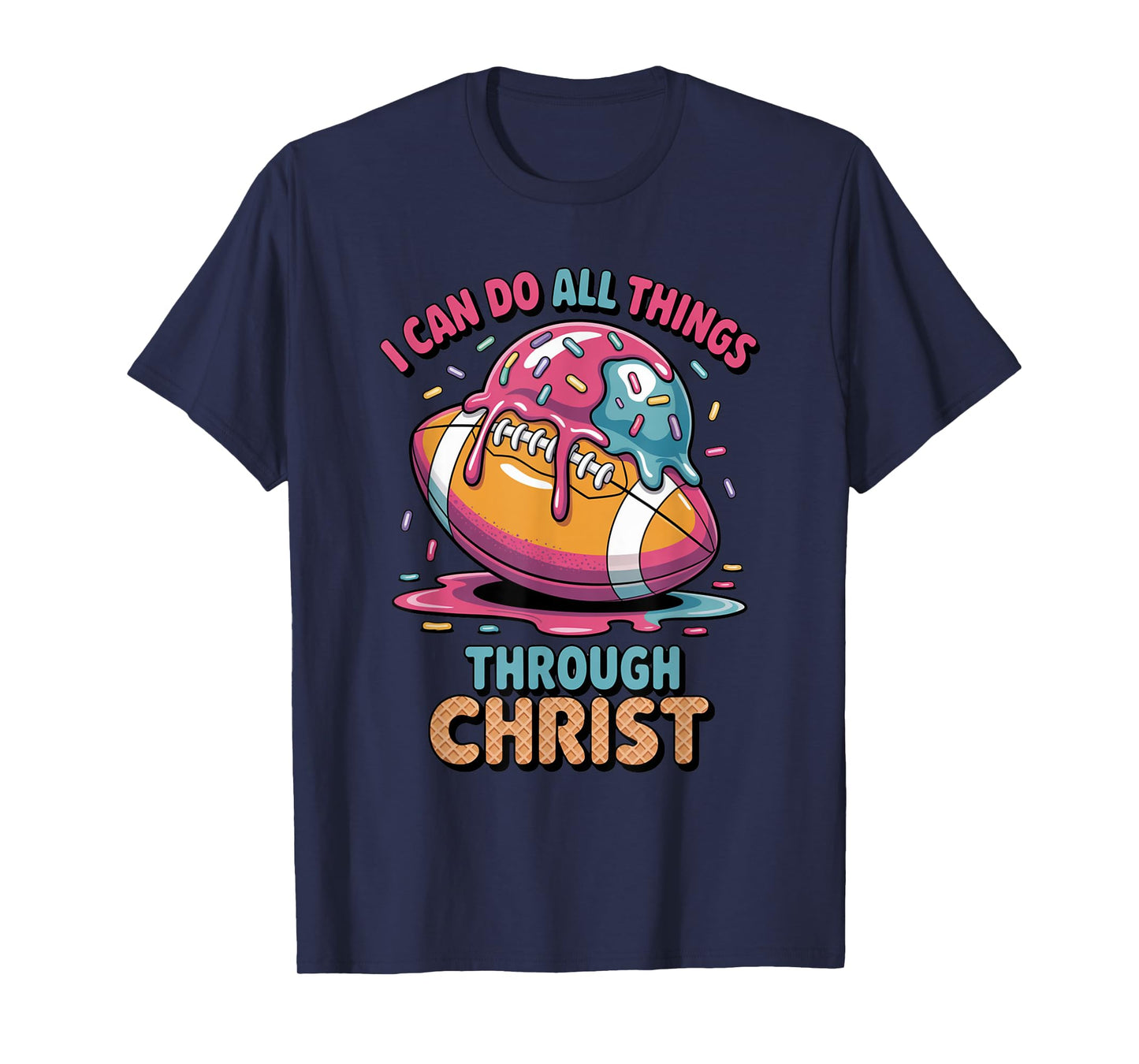 Christian Football Shirts For Boys 8-12 7-8 Ice Cream Drip T-Shirt